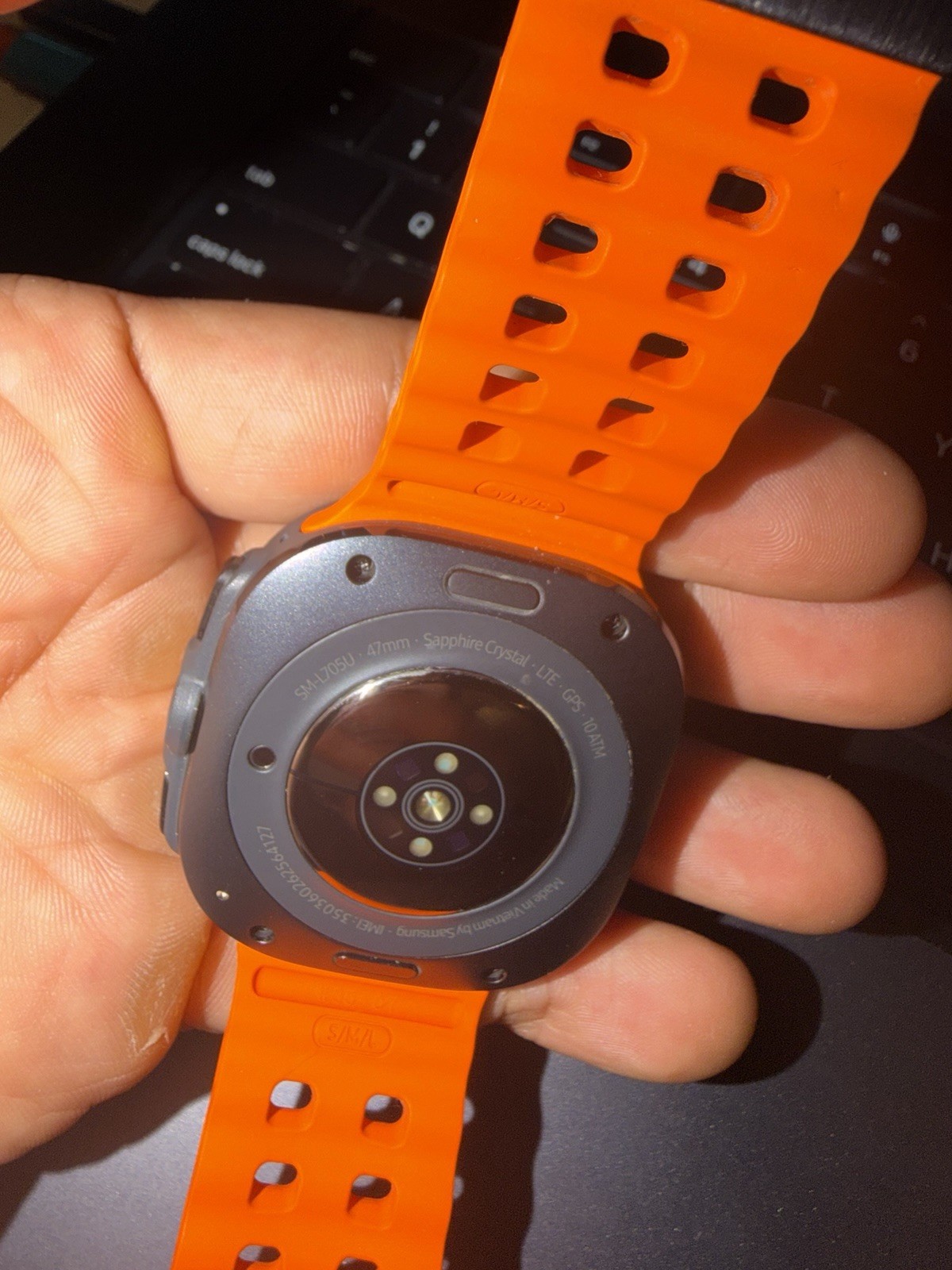 Samsung Galaxy Watch Ultra SM-L705U 47mm Titanium LTE 32GB Unlocked Orange Band