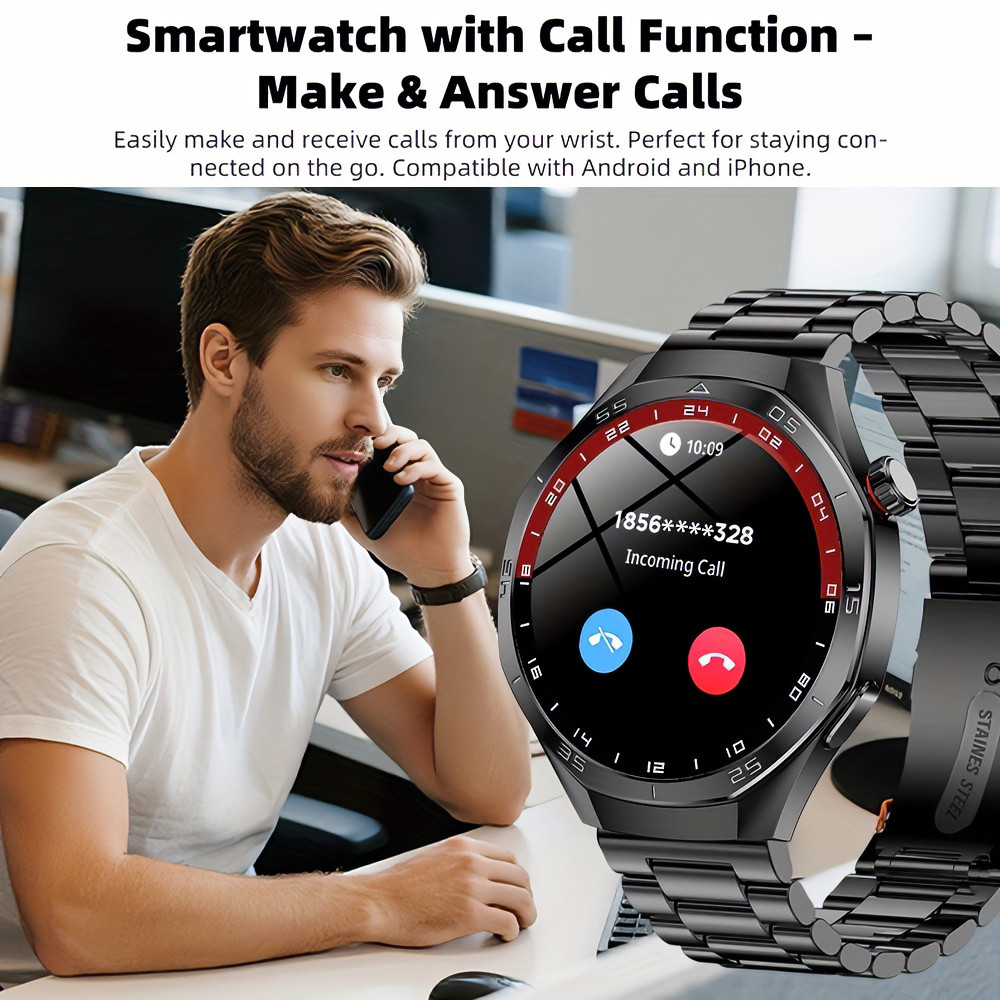 1.5″ Smartwatch Bluetooth Call Fitness Tracker HR Monitor Step Sleep iOS/Android