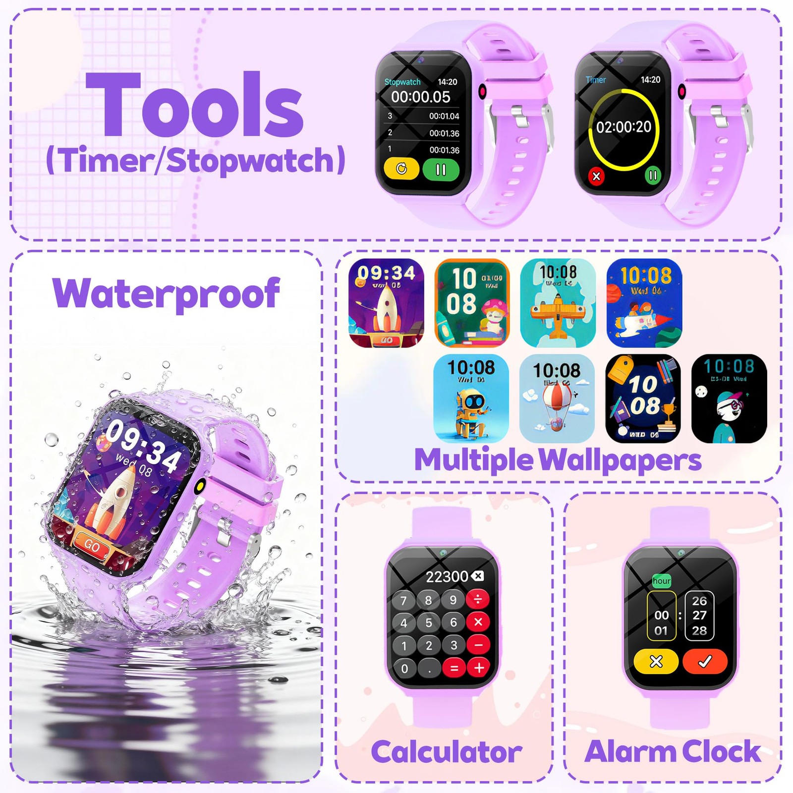 for , with 18 Puzzle Games, 1.83″ HD Touch Screen Fitness Tracker Pedometer S…