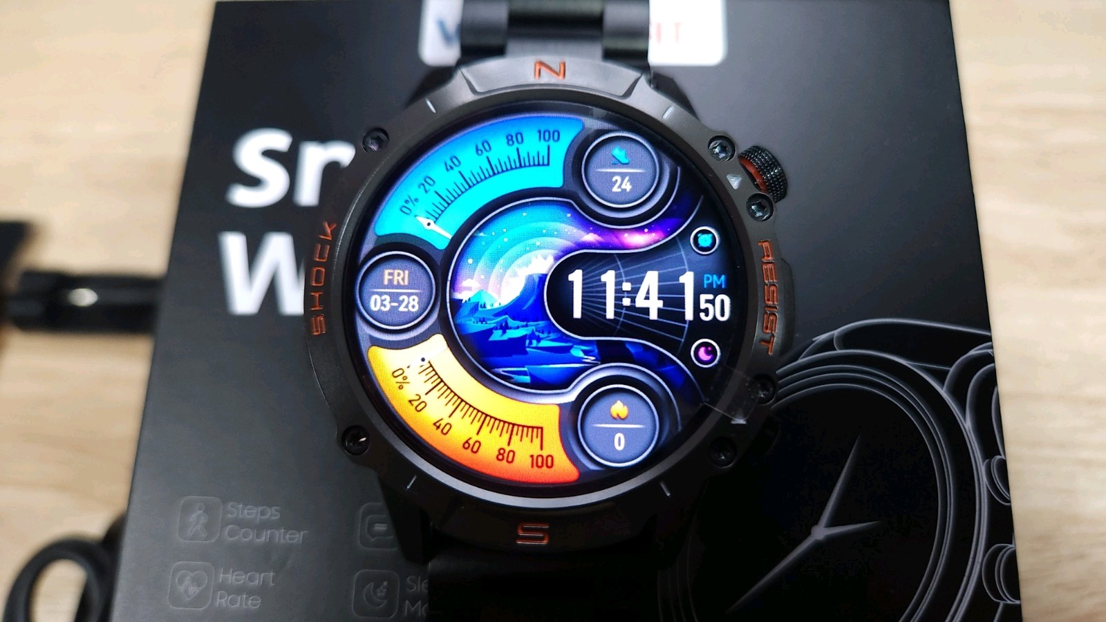WalkerFit Smart Watch for Men- AMOLED Display, 60 Days Extra-Long Battery, Water