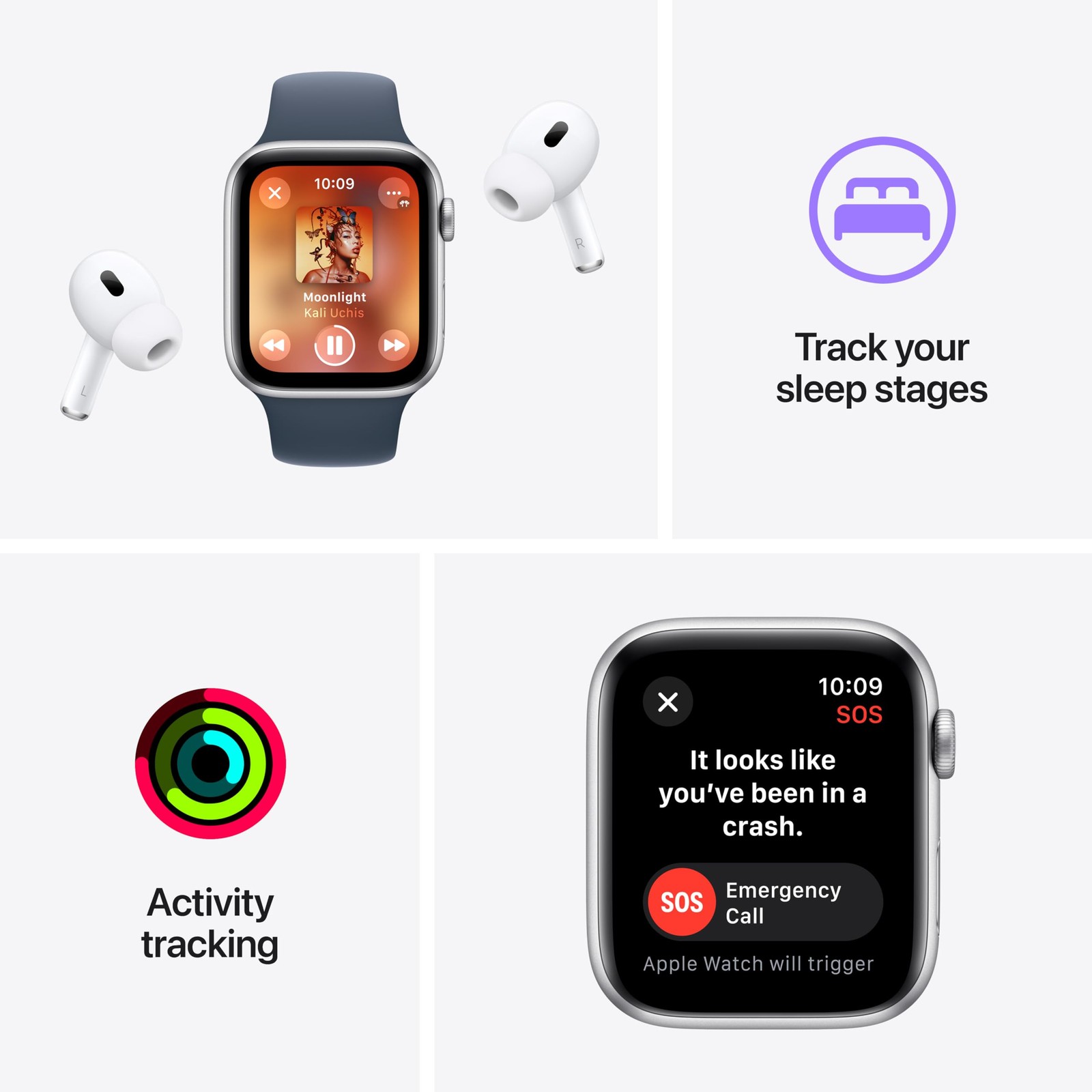 Apple Watch SE (2nd Gen) [GPS 44mm] Smartwatch with Starlight Aluminum Case with