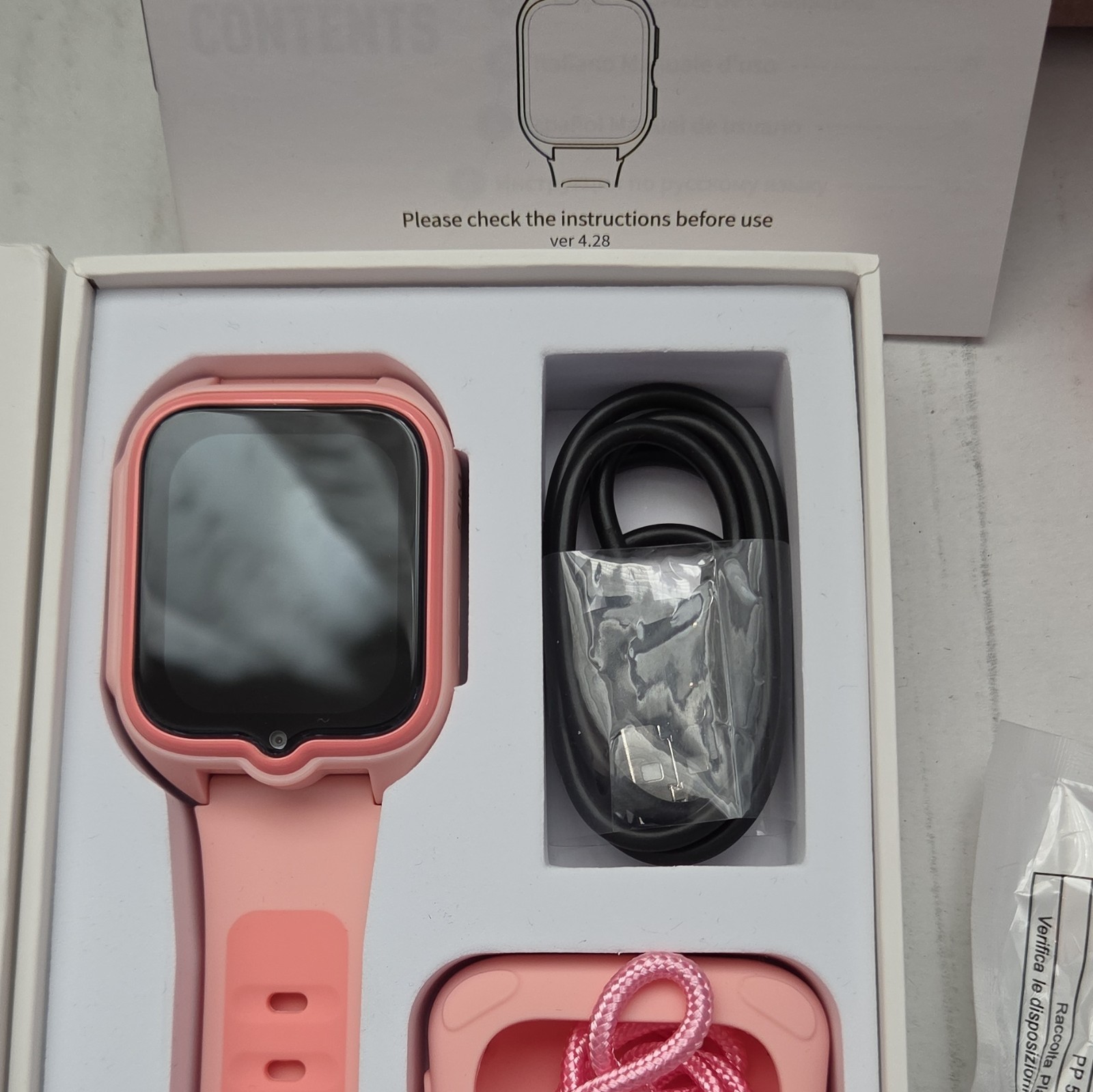 Blackview Smart Watch Touchscreen Bluetooth iOS/Android Pink Silicone Band 24mm