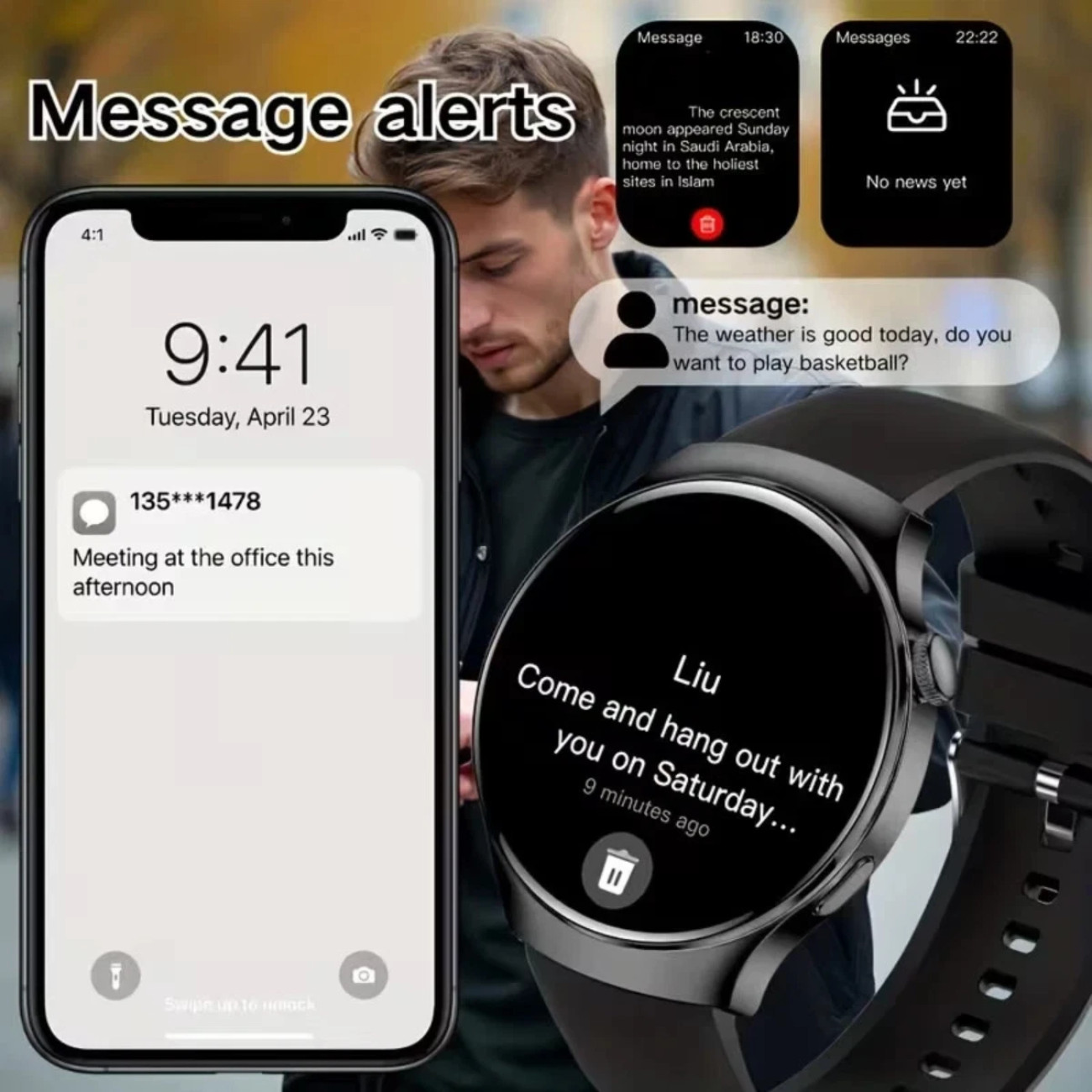 Smart Watch 1.7″ Men (Call Receive/Dial) Android Rugged Fitness Tracker