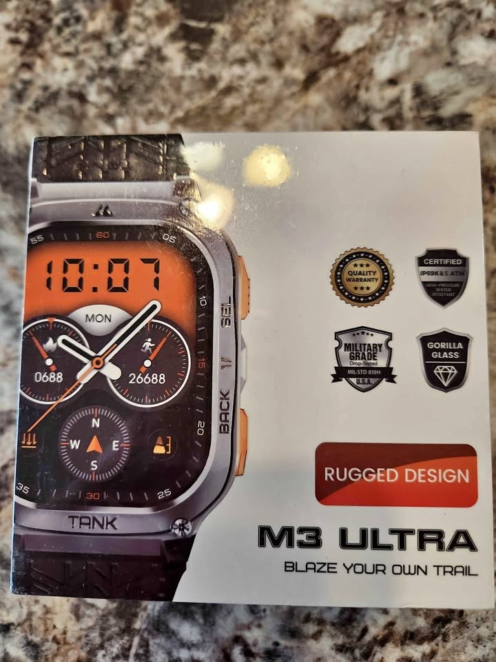 2024 KOSPET TANK M3 Ultra SILVER GPS Smart Watch For Men Women 480mAh NEW