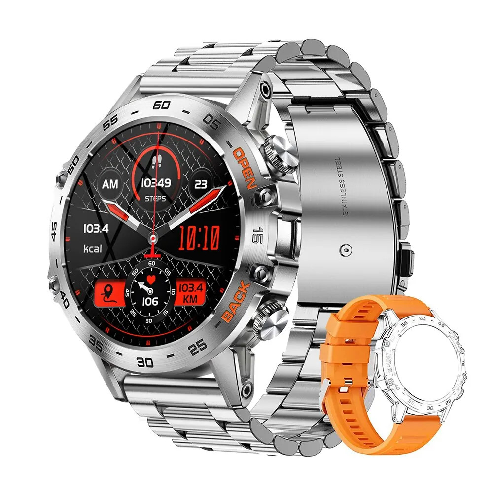 Steel 1.39 Inch Men Luxury Smart Watch Bluetooth Call Sport Fitness Tracker Heal