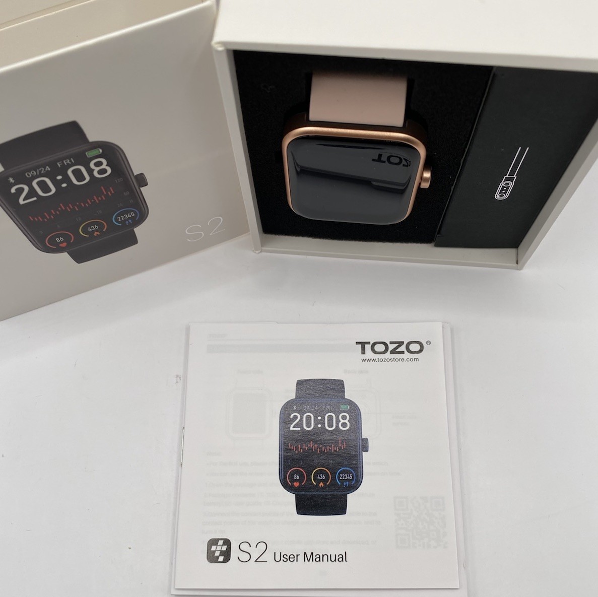 TOZO S2 Smart Watch Alexa Fitness Tracker Heart Monitor Touch Screen Waterproof