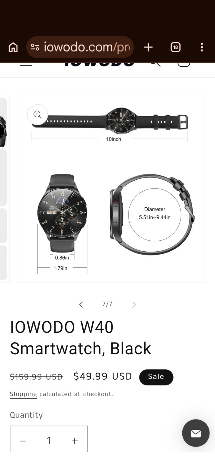 Smart Watch W40 By IOWODO