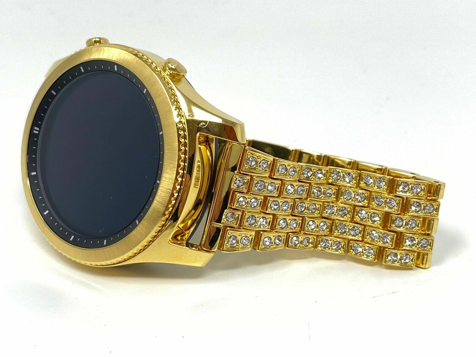 Custom 24K GOLD Plated Samsung Gear S3 Classic DIAMOND Rhinestone Band