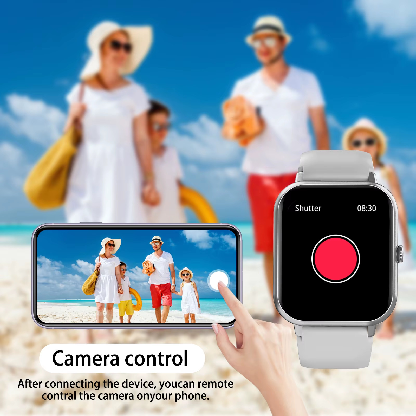 Smart Watch with Bluetooth Calling, Multi-Sport Modes, for iPhone & Android