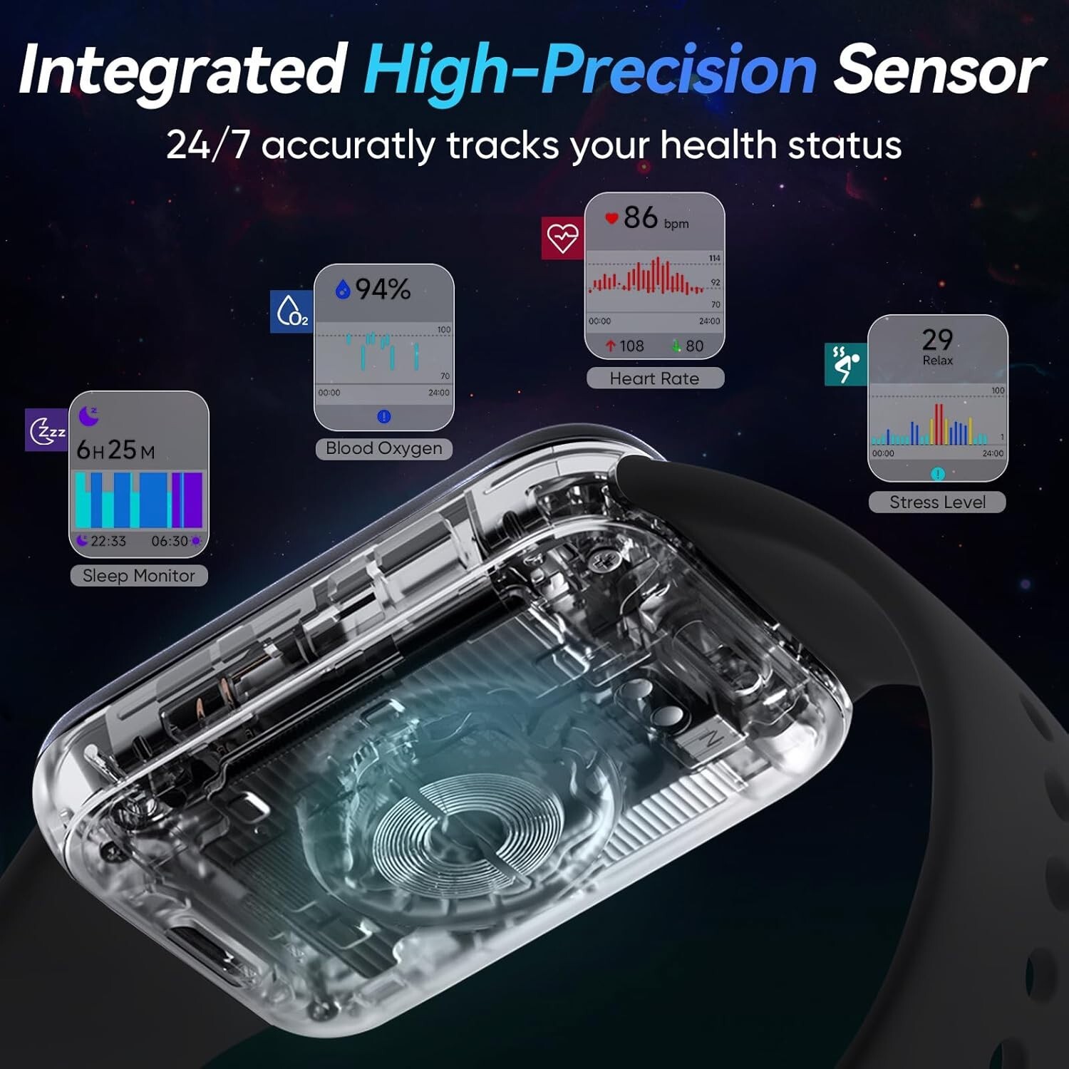 Smart Watches for Men/Women 1.8″ Alexa Fitness Tracker Bluetooth Calls IP68