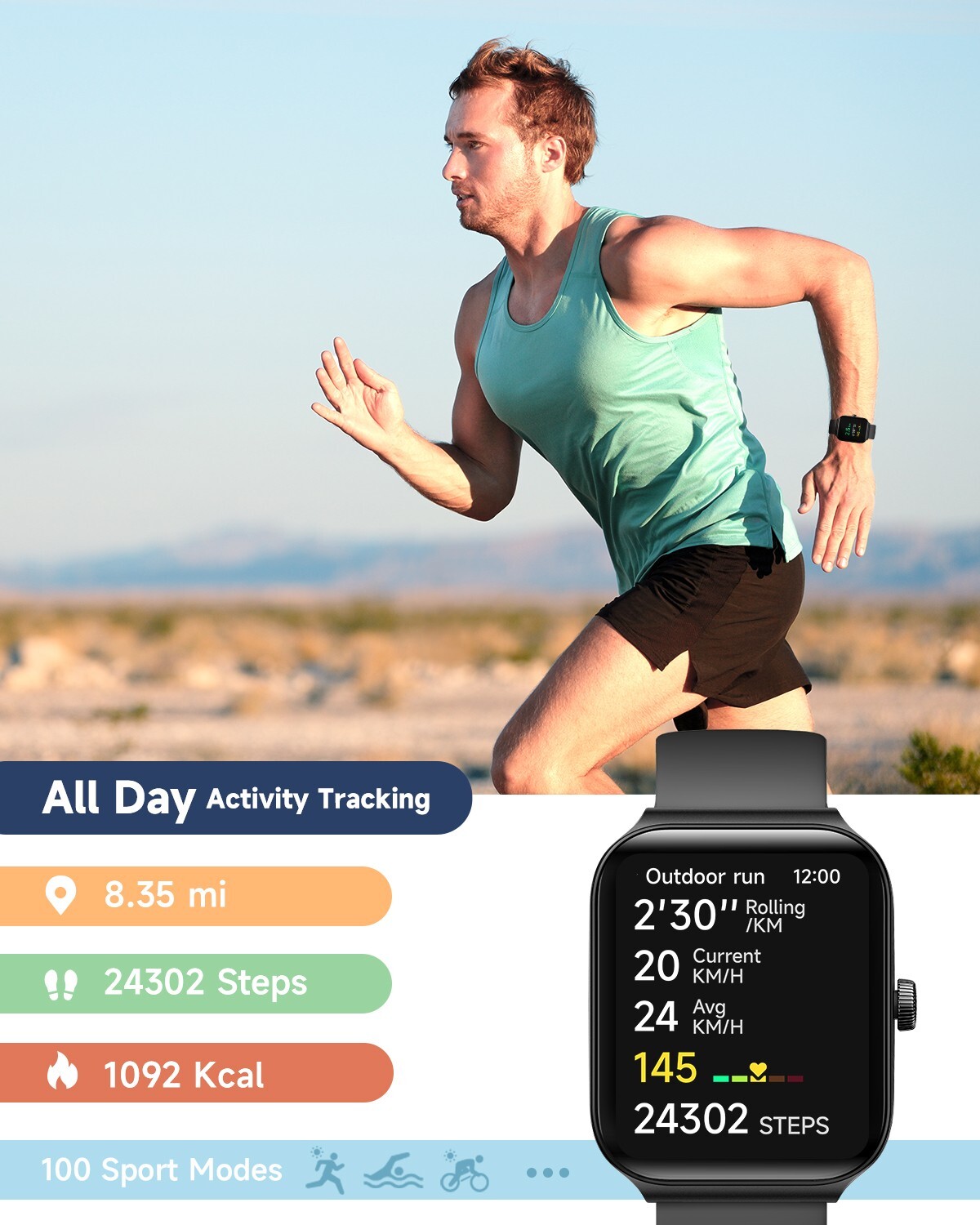 2025 Smart Watch For Men/Women, Waterproof Smartwatch Bluetooth iPhone Android