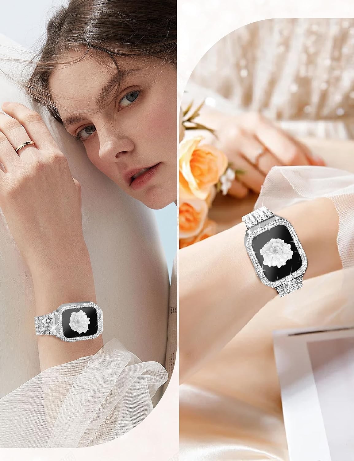 Case For Apple Watch 38mm 40mm 41mm 42mm 44mm 45mm 46mm 49mm Luxury Metal Bracel