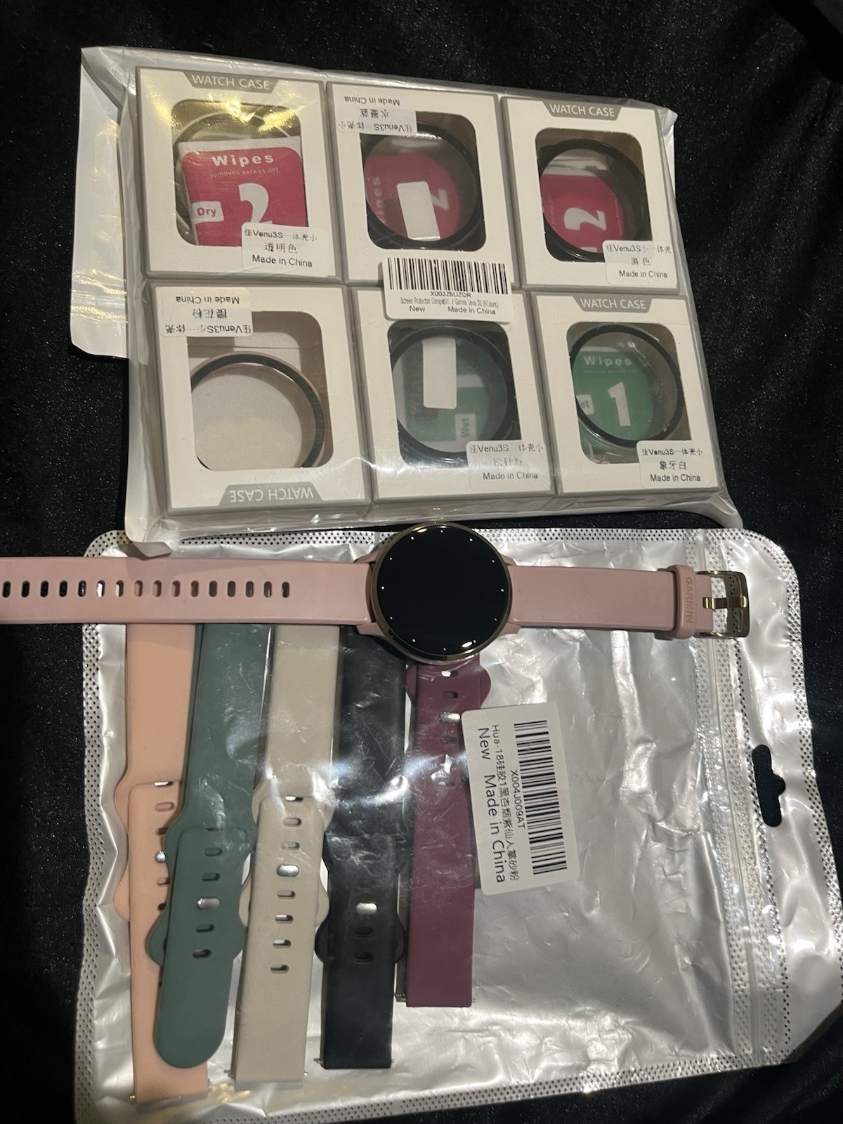 Garmin 3S 41mm Pink Metal Case GPS HR Pink Silicone Band 4GB