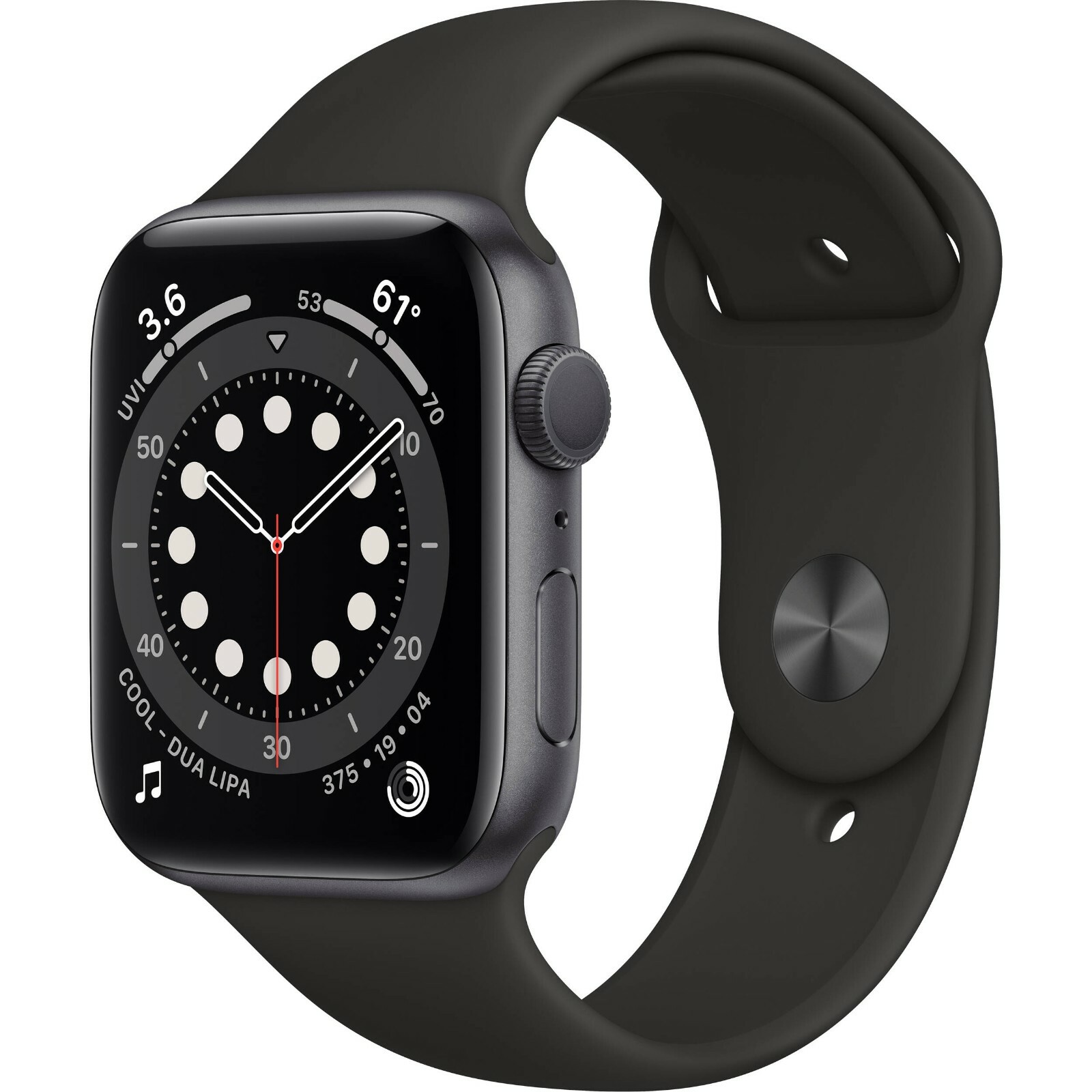 Apple Watch Series 6 40mm Space Gray Aluminum Black Sport Band GPS MG133LL/A