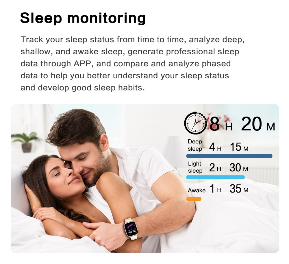 Waterproof Smartwatch Sleep Tracking Pedometer Tracker Bluetooth Call Message