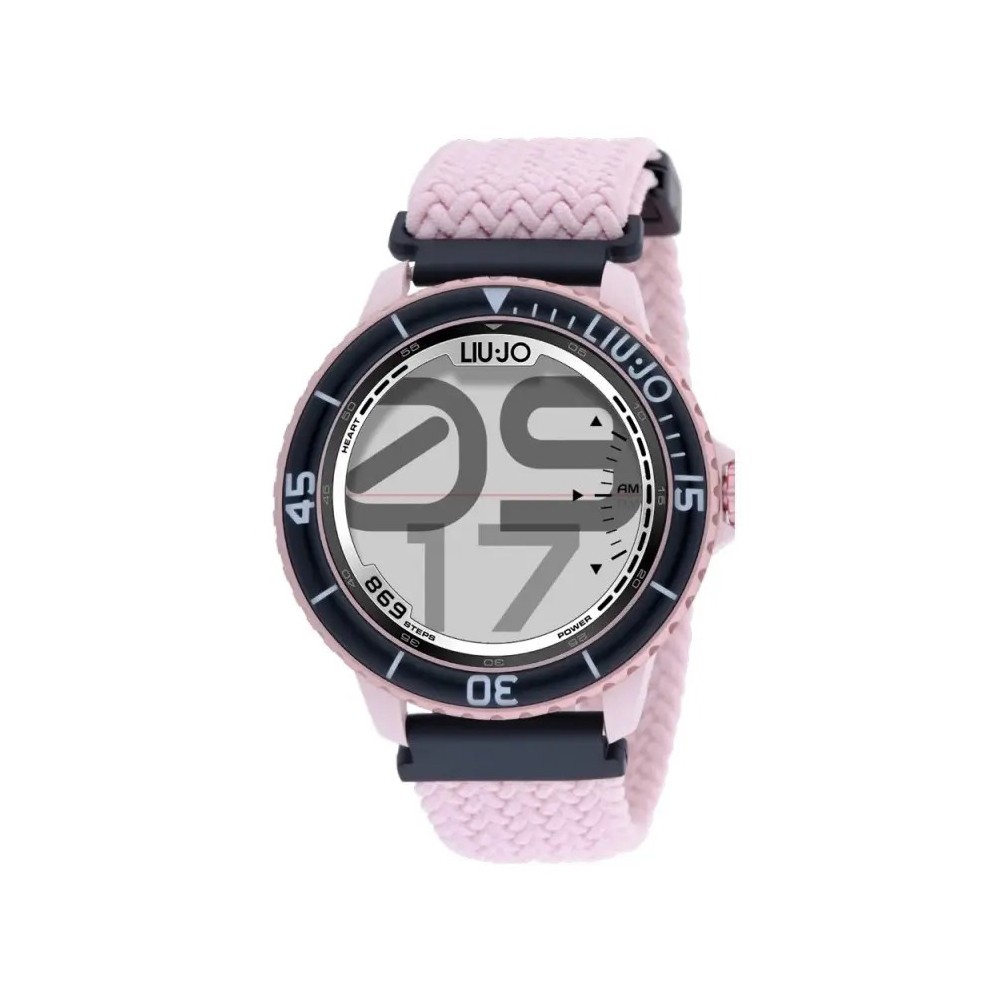 LIU JO LUXURY SYNC SWLJ183 Pink Fabric + Black Silicone Smartwatch + Strap