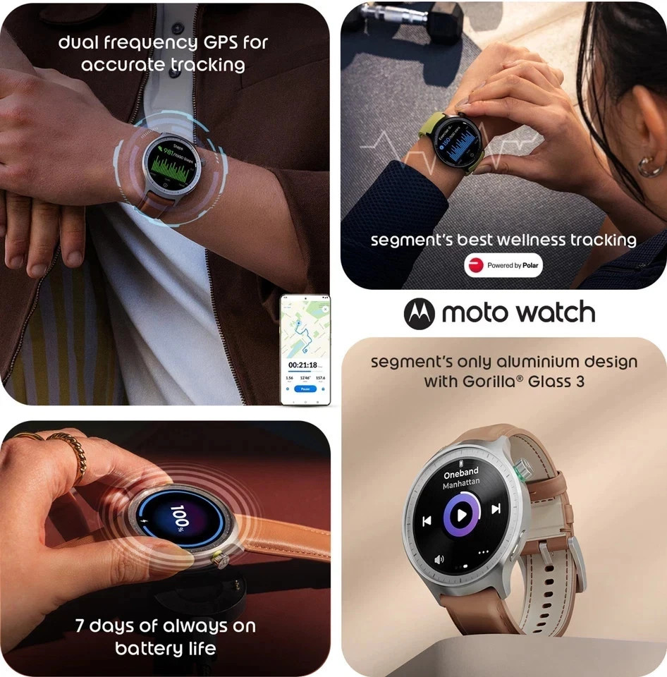 Motorola Moto Watch Smartwatch 2026 XT2547-2 – Black – New