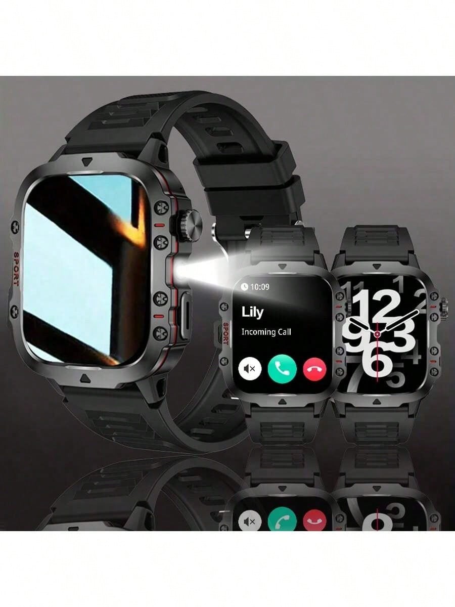 Black Smart Watch With Wireless Calling Fitness Tracker For iOS Android