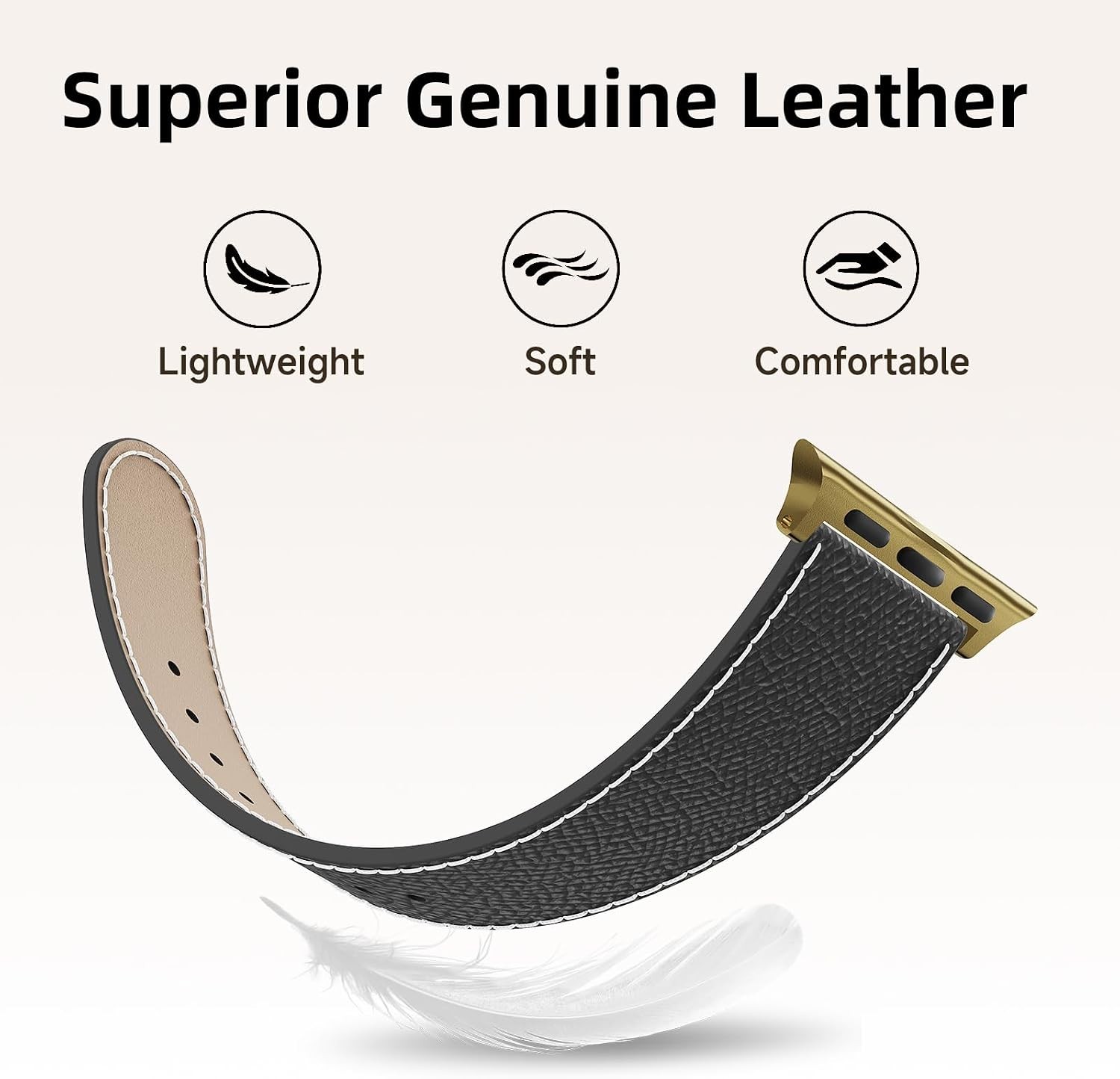 Designer Leather Band for Apple Watch 49mm 44mm with Magnetic Buckle Replacement