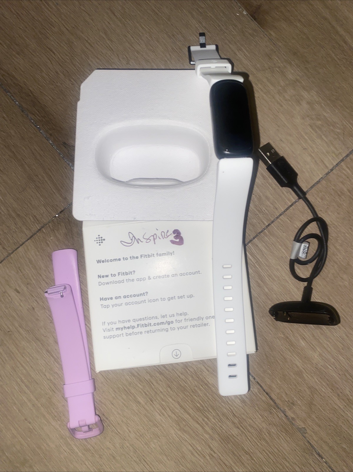 Fitbit Inspire 3 Heart Rate & More W/ Cord & Extra Bands Tested ✅ Open Box