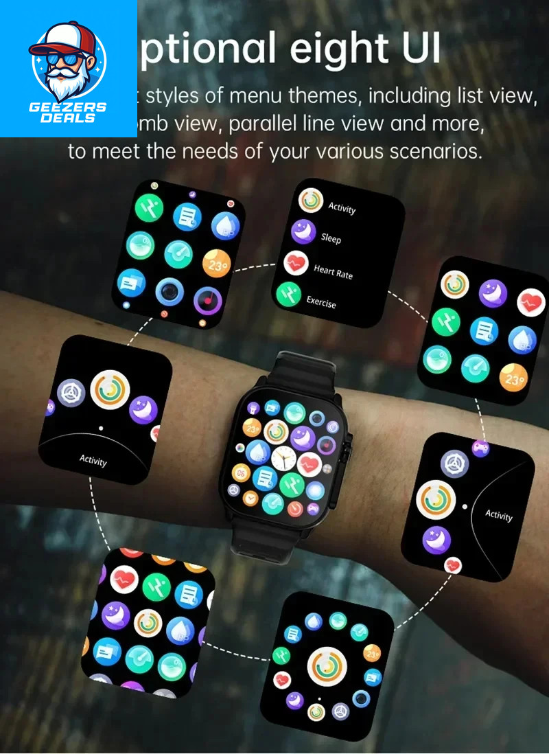 2026 New Men Smart Watch 2.01 Inch HD Screen Bluetooth Call Health Fitness Track