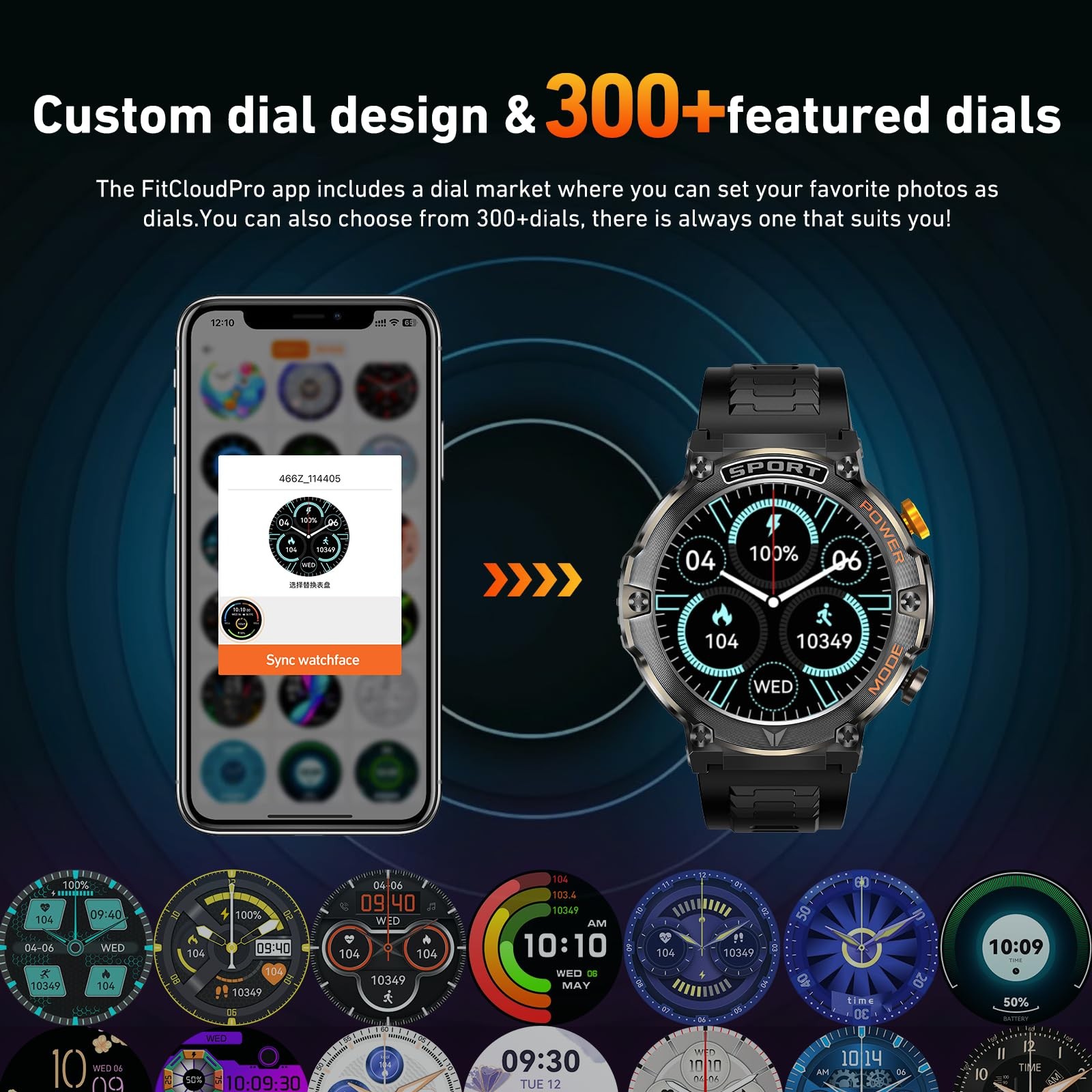 Military for Men 1,43″ HD AMOLED Display(Answer/Make ) 420mAh Battery Watches…