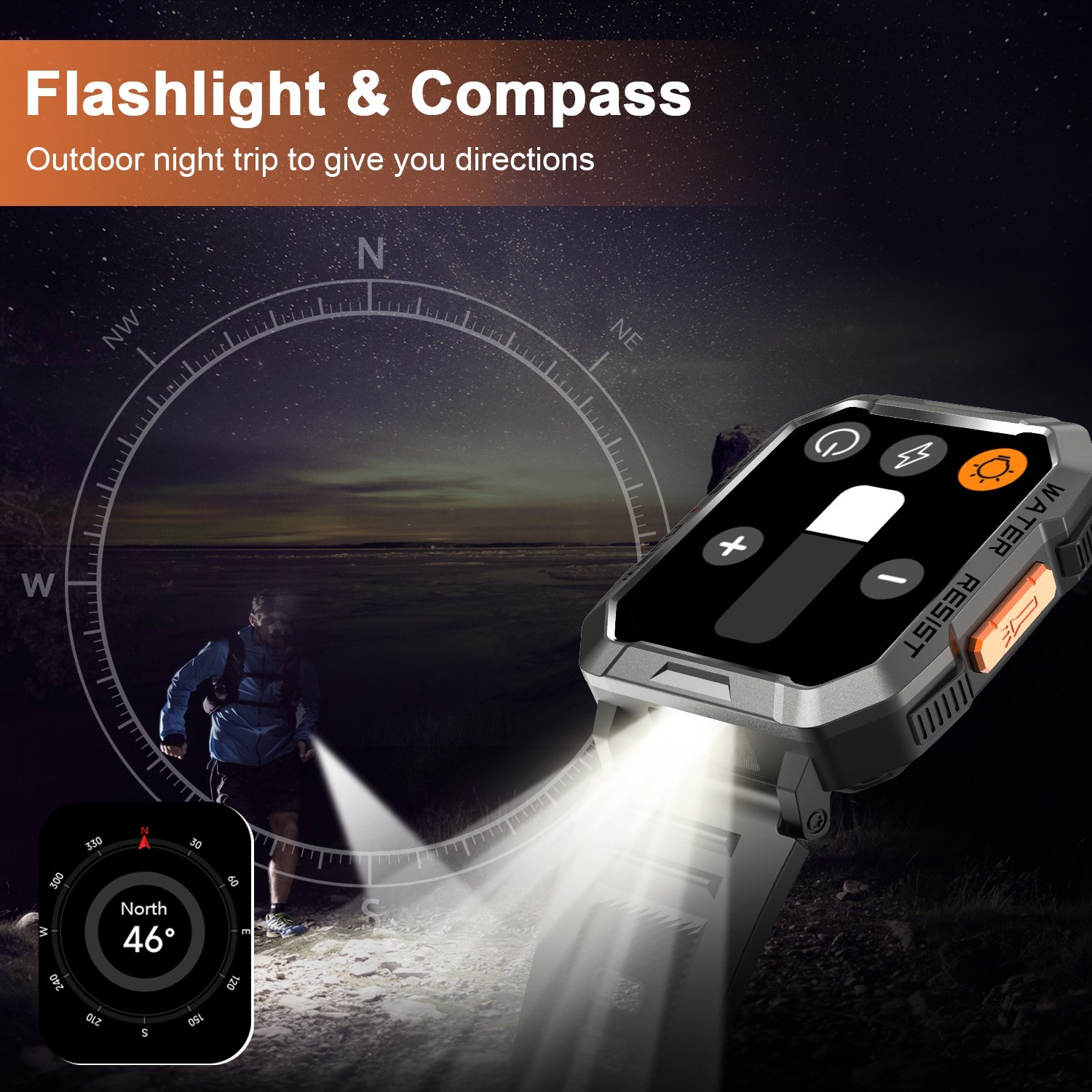 Military Smart Watch for Men(Call Receive/Dial)Rugged Tactical Fitness Tracker