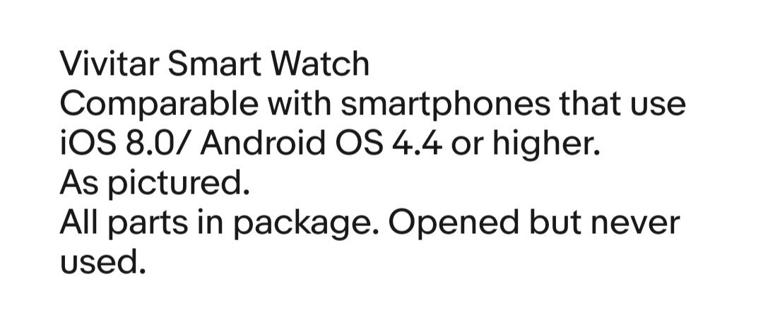 Vivitar Smart Watch 1.83” Touch Screen Waterproof SMRTW20 Black