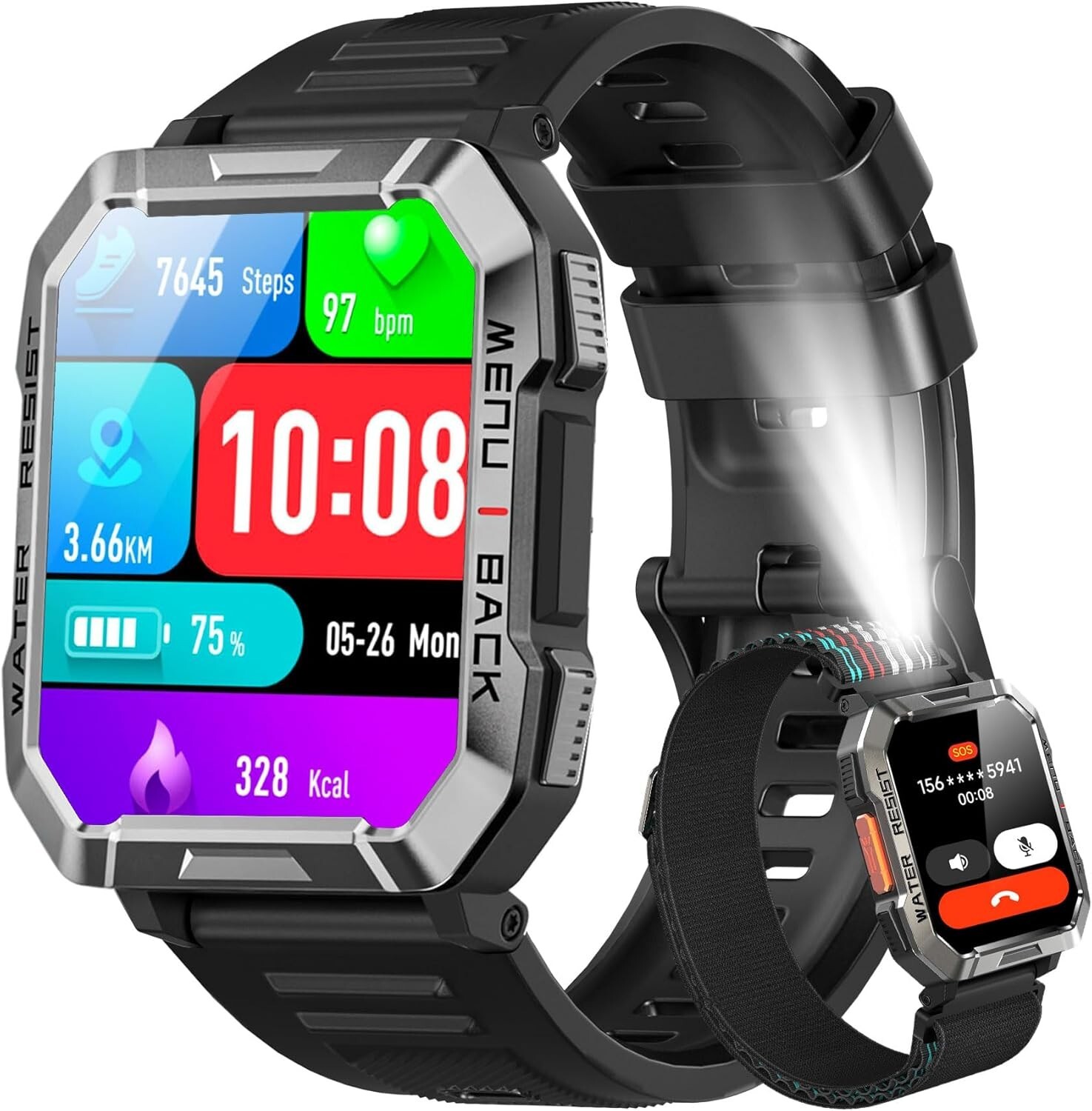 Military Smart Watch Make Call with 100 Days Battery for Samsung Galaxy A14 5G