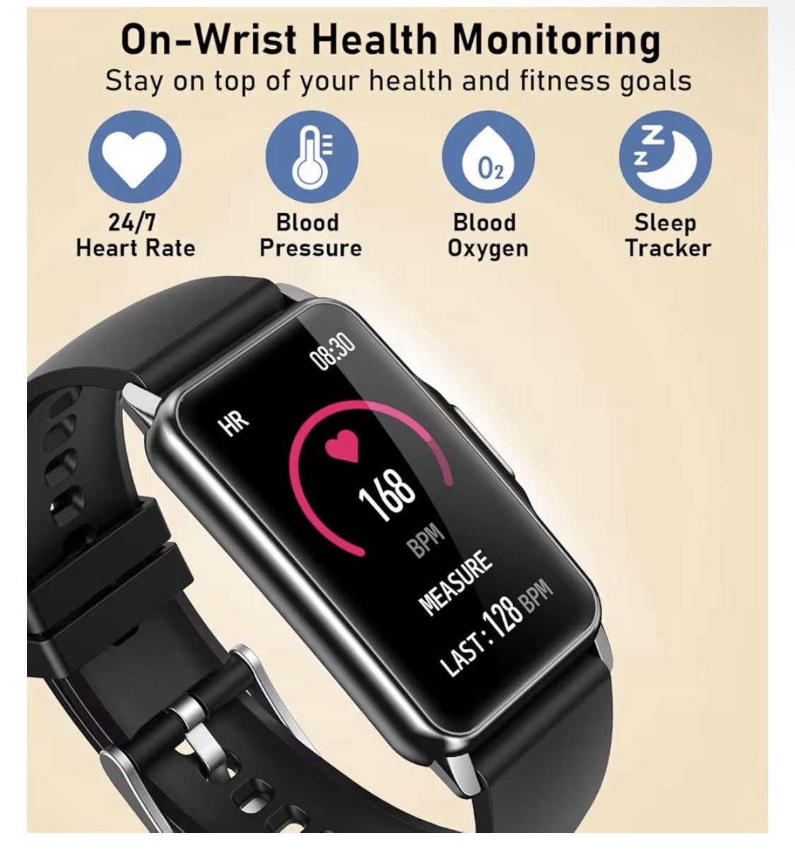 Smart Watch Health Fitness Tracker with 24/7 Heart Rate, Blood Oxygen Pressure