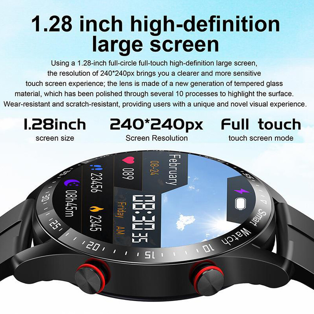 HW20 Men’s Smart Watch with Leather Strap – For Daily Wear & Work