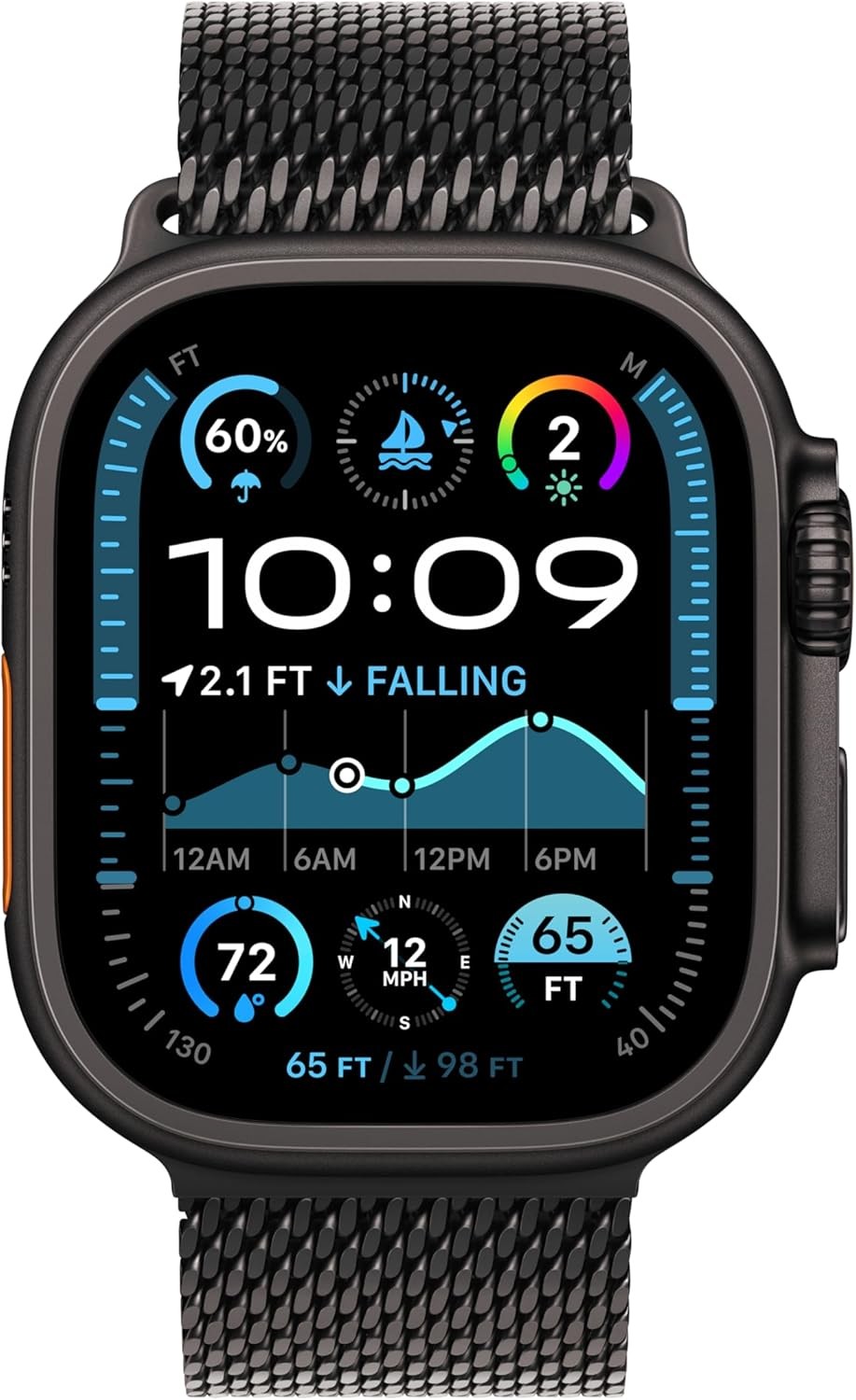 Apple Watch Ultra 2 (GPS + LTE) 49MM Black Titanium Case Black Milanese Loop