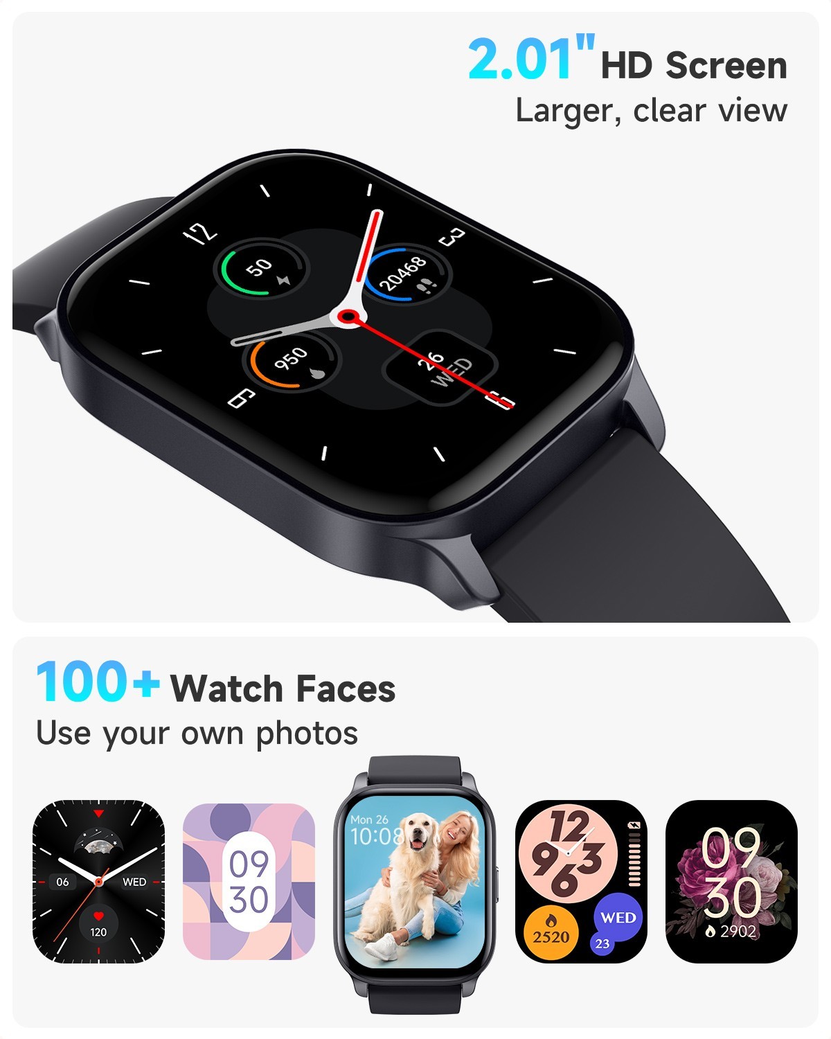 Smart Watch For Men/Women, Waterproof Smartwatch Bluetooth for iPhone Samsung