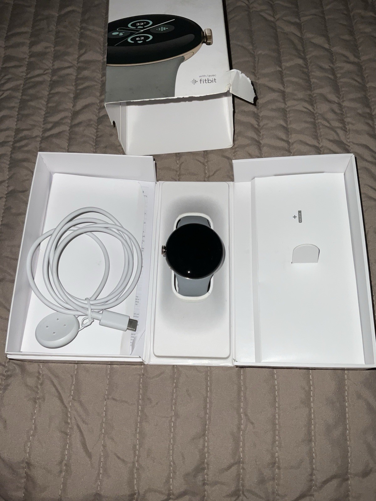 Google Pixel Watch 2 41mm Gold Aluminum LTE with Gray Sport Band