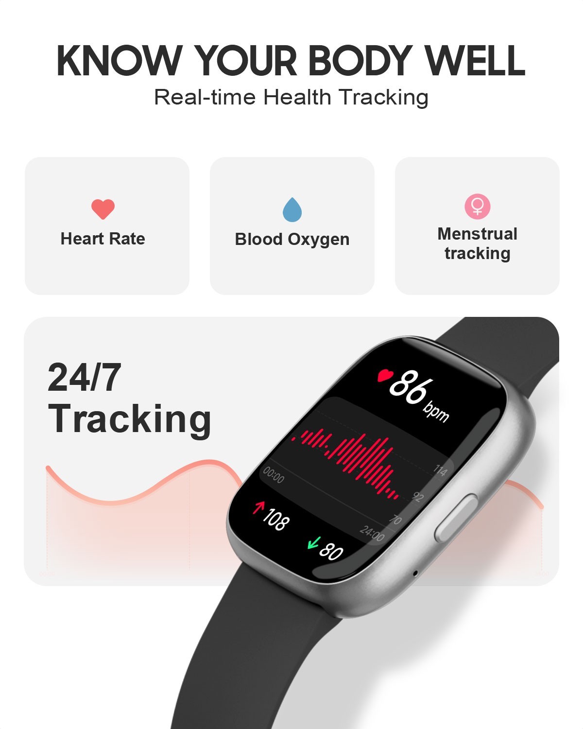 TOOBUR Smart Watch for Women Men, 1.83″ Fitness Tracker Watch With iOS & Android