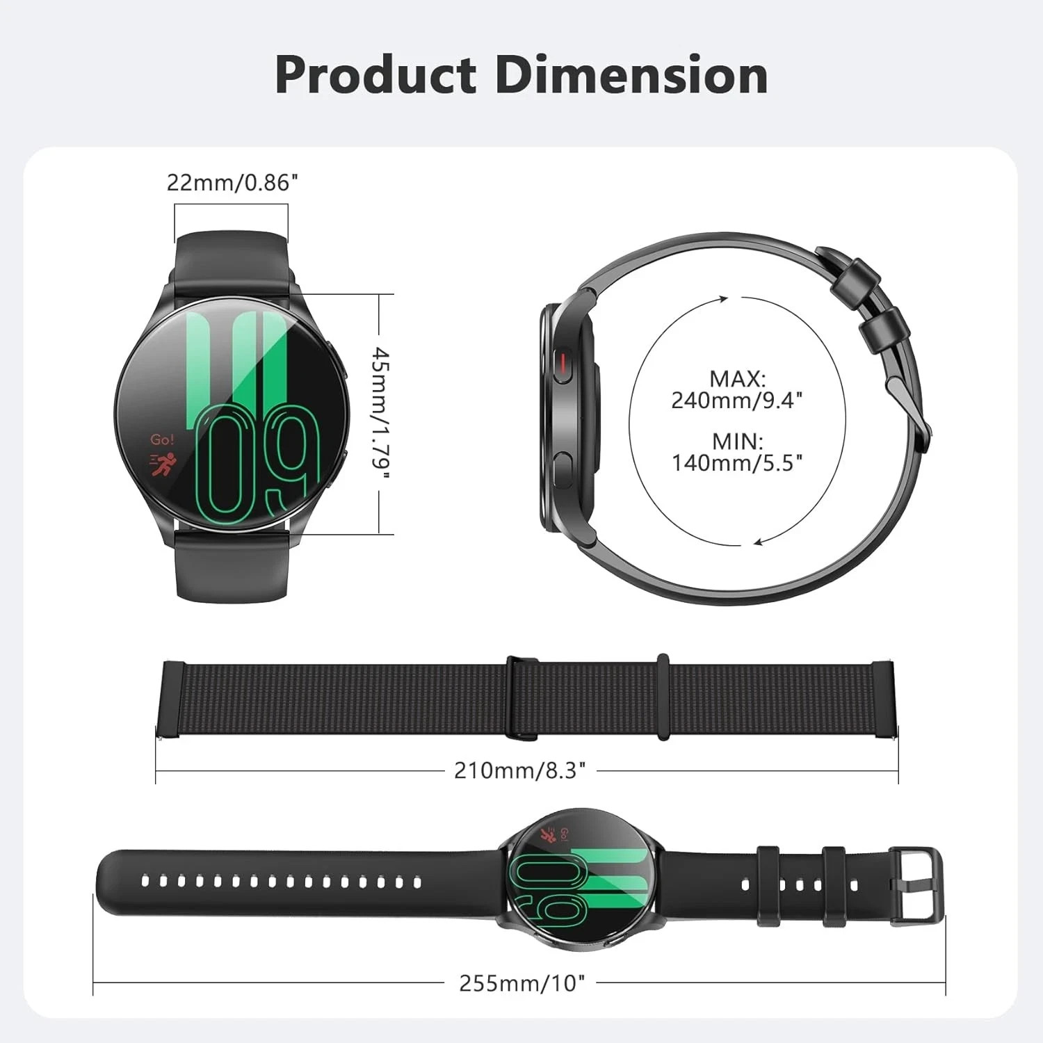 Smart Watch Women Men 1.43″AMOLED UltraClear (Make/Answer Calls) Fitness Tracker