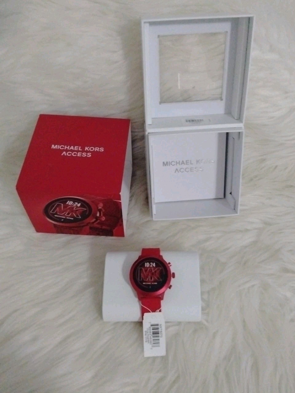 Michael Kors Access MKGO 43mm Case Red Burgund Tone with Silicone Strap(MKT5073)