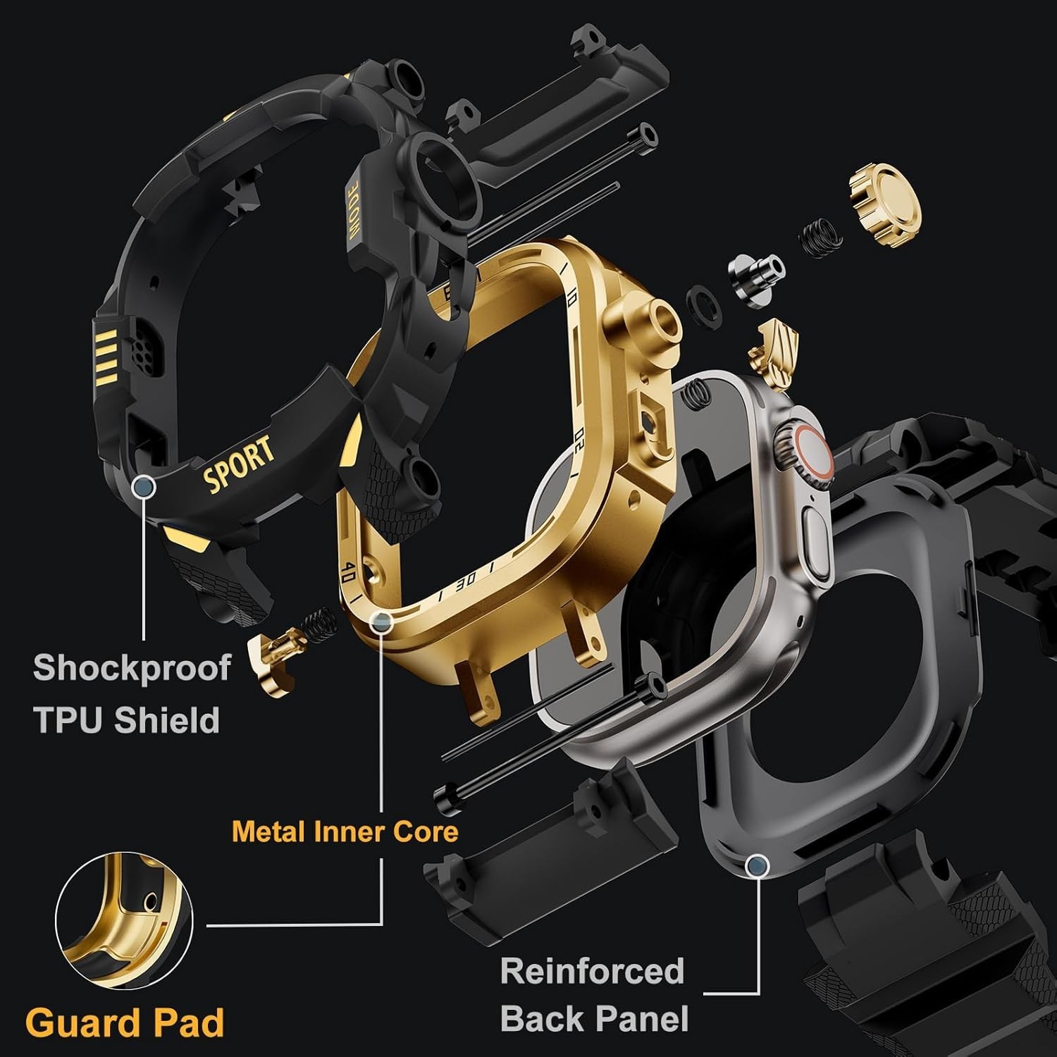 Heavy Duty Strap Compatible with Apple Watch Ultra 49mm, Military Grade