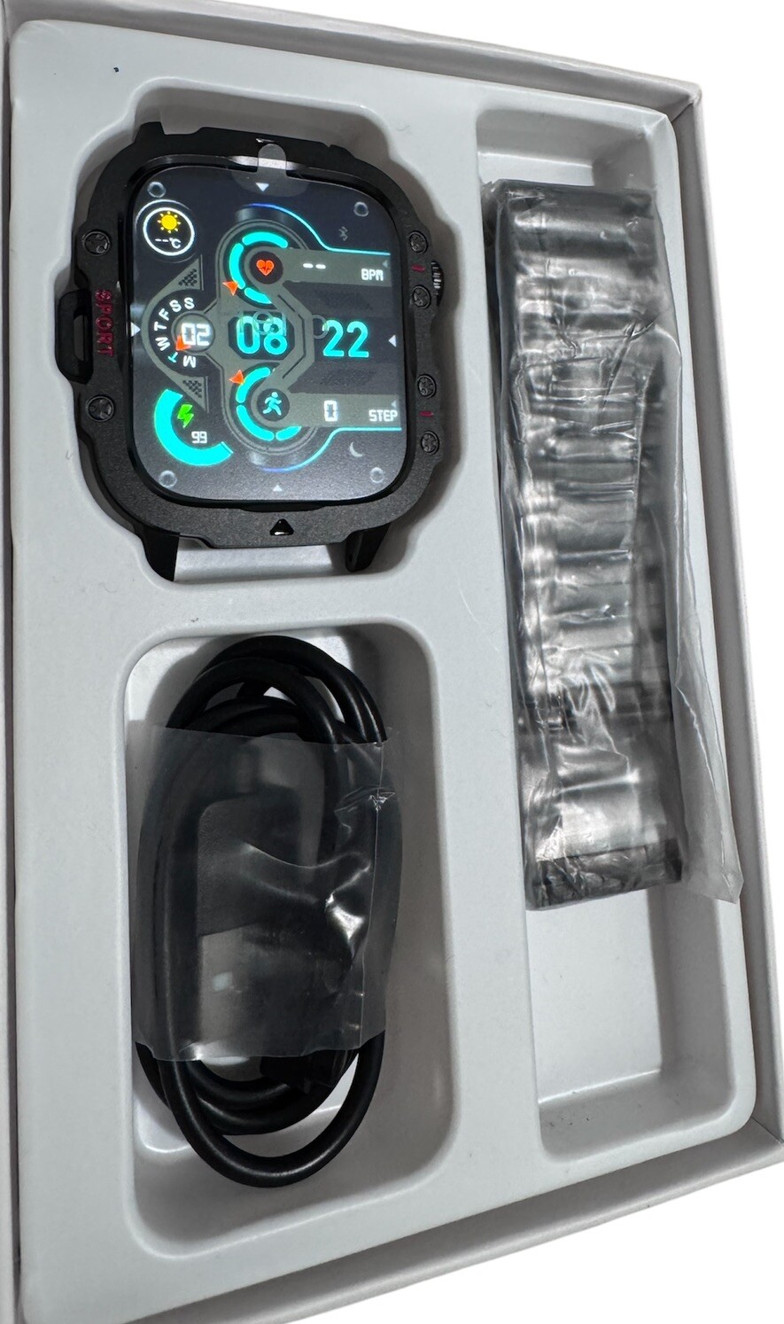 Smartwatch Fitness Tracker Sport Answer/Make Call Pedometer 1.96 IPS Display