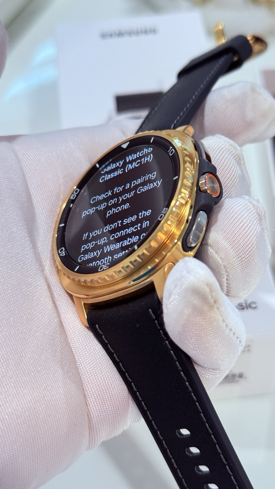 Custom 24k Gold Plated Samsung Galaxy Watch 8 Classic Black GPS LTE 2 Bands