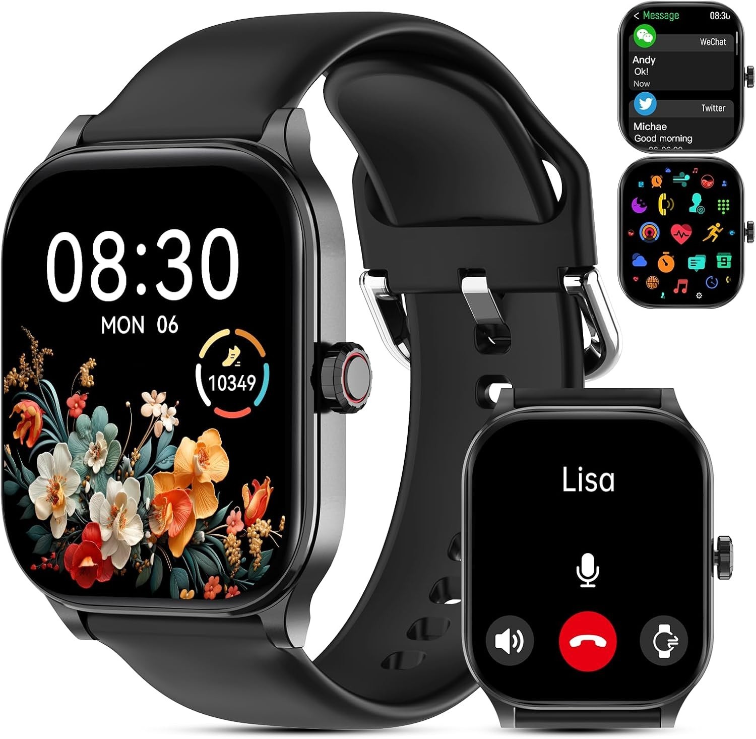 Elegant Bluetooth Smartwatch for Men & Women: Health Tracker with Call Functions
