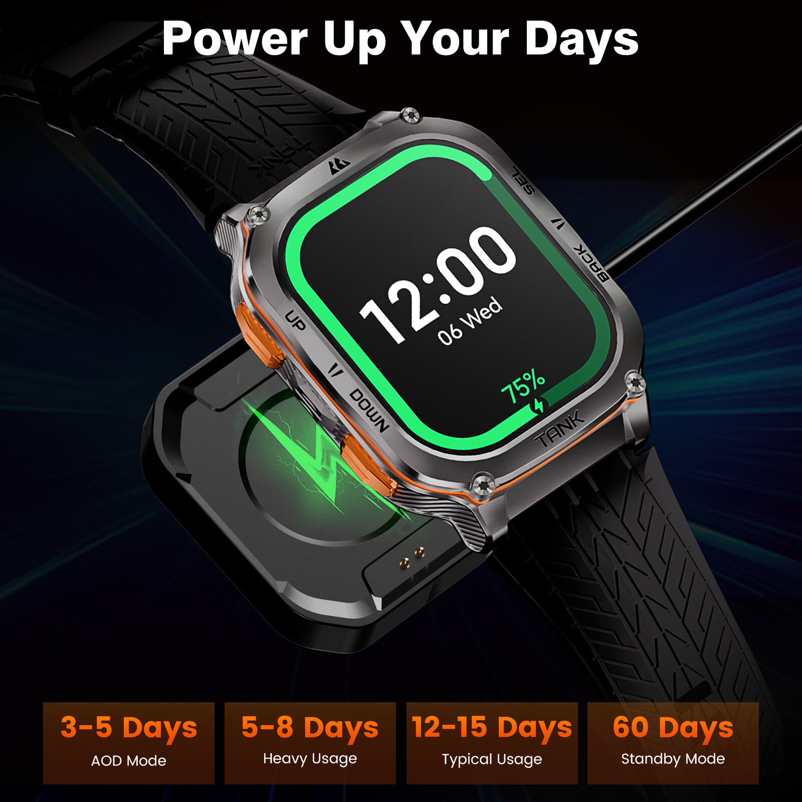 KOSPET TANK M3 Ultra Military Rugged Smart Watch Men 480mAh Large Battery