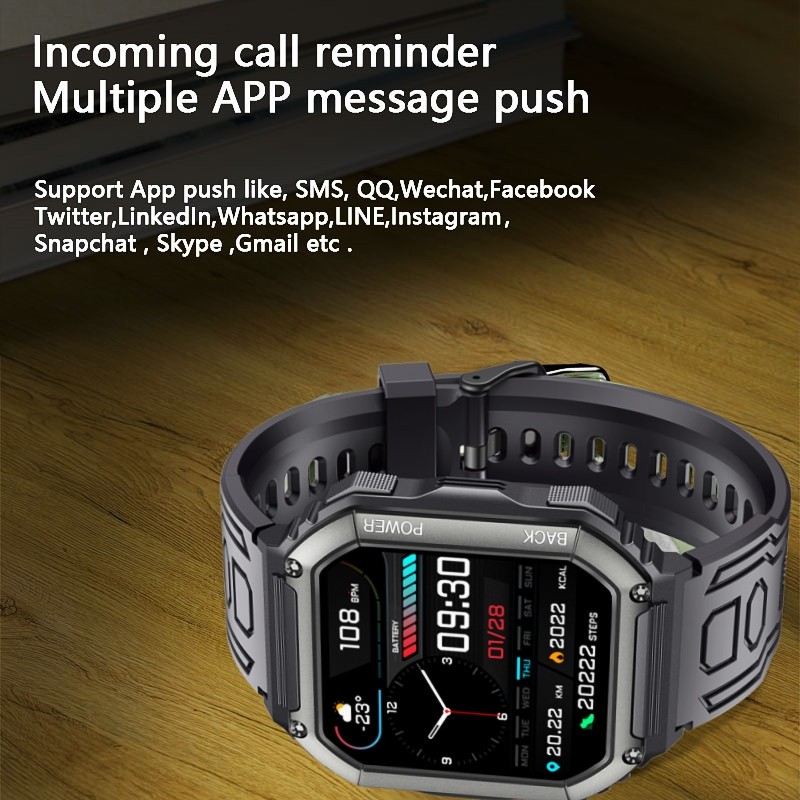 Military Smart Watch Rugged for Men Call Receive/Dial Fitness Tracker Waterproof