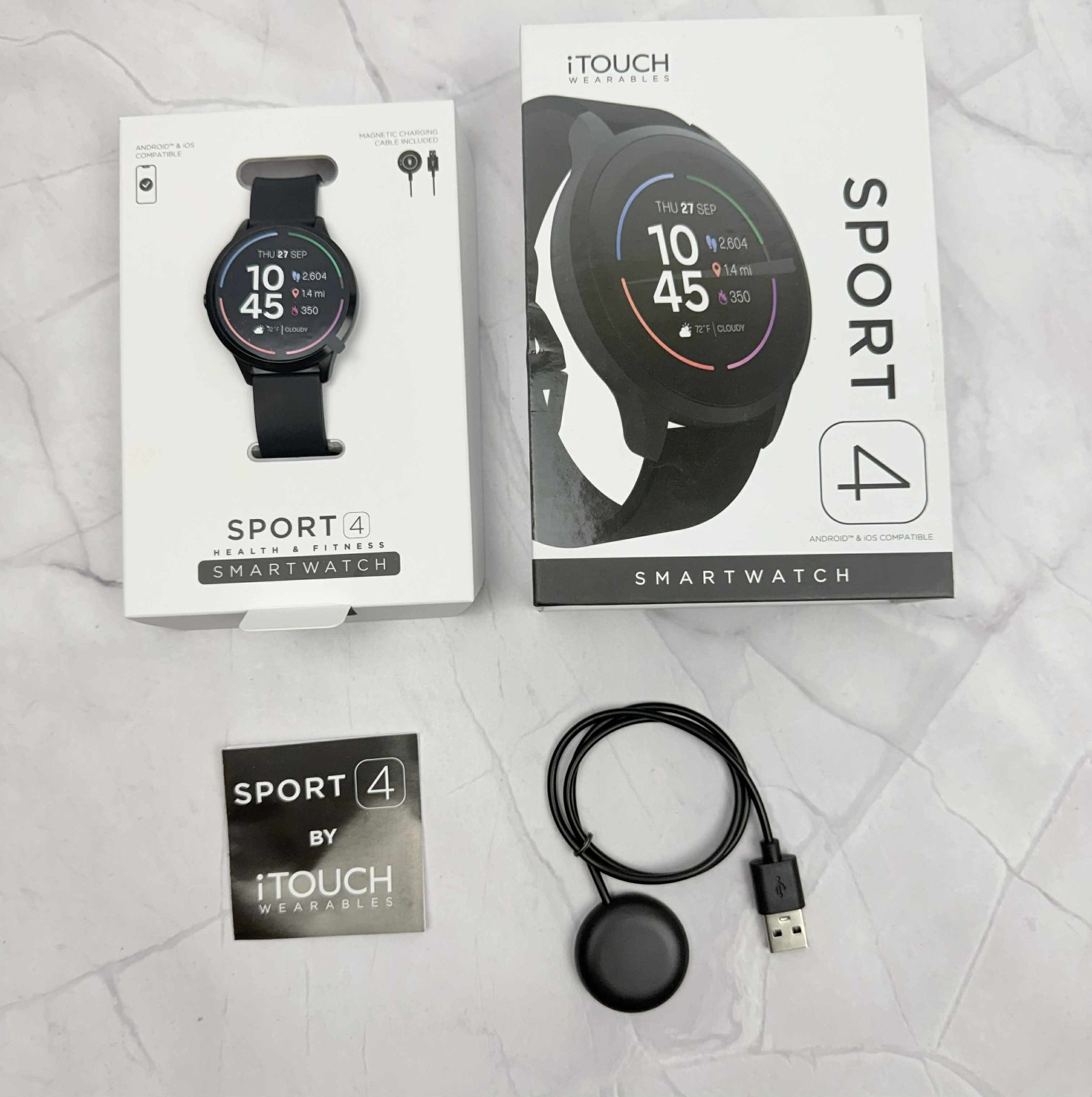 Itouch Sport 4 Unisex Adult Black Smart Watch TP4R01-G02