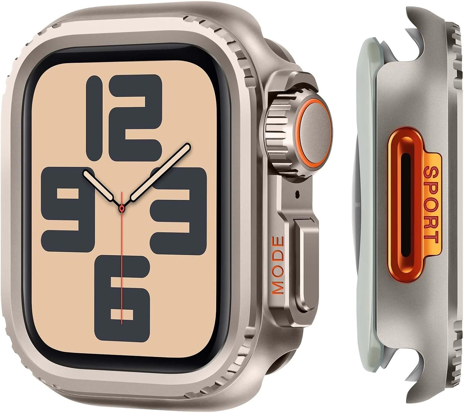 2 in 1 Metal Case for Apple Watch Series 6/5/4/SE 44mm Rugged Bumper