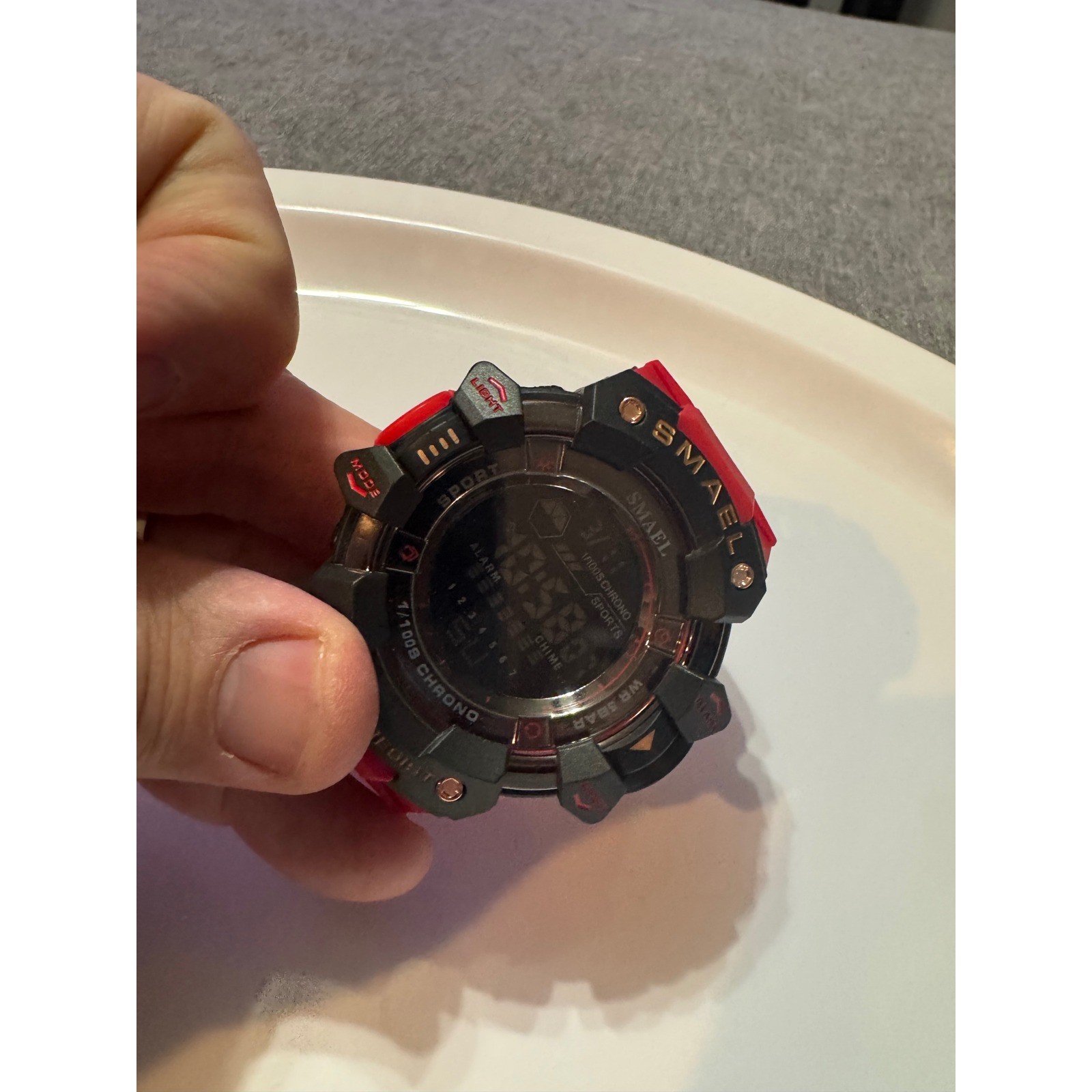 Smael Digital Sport Watch Men’s Waterproof Chronograph – Red/Black