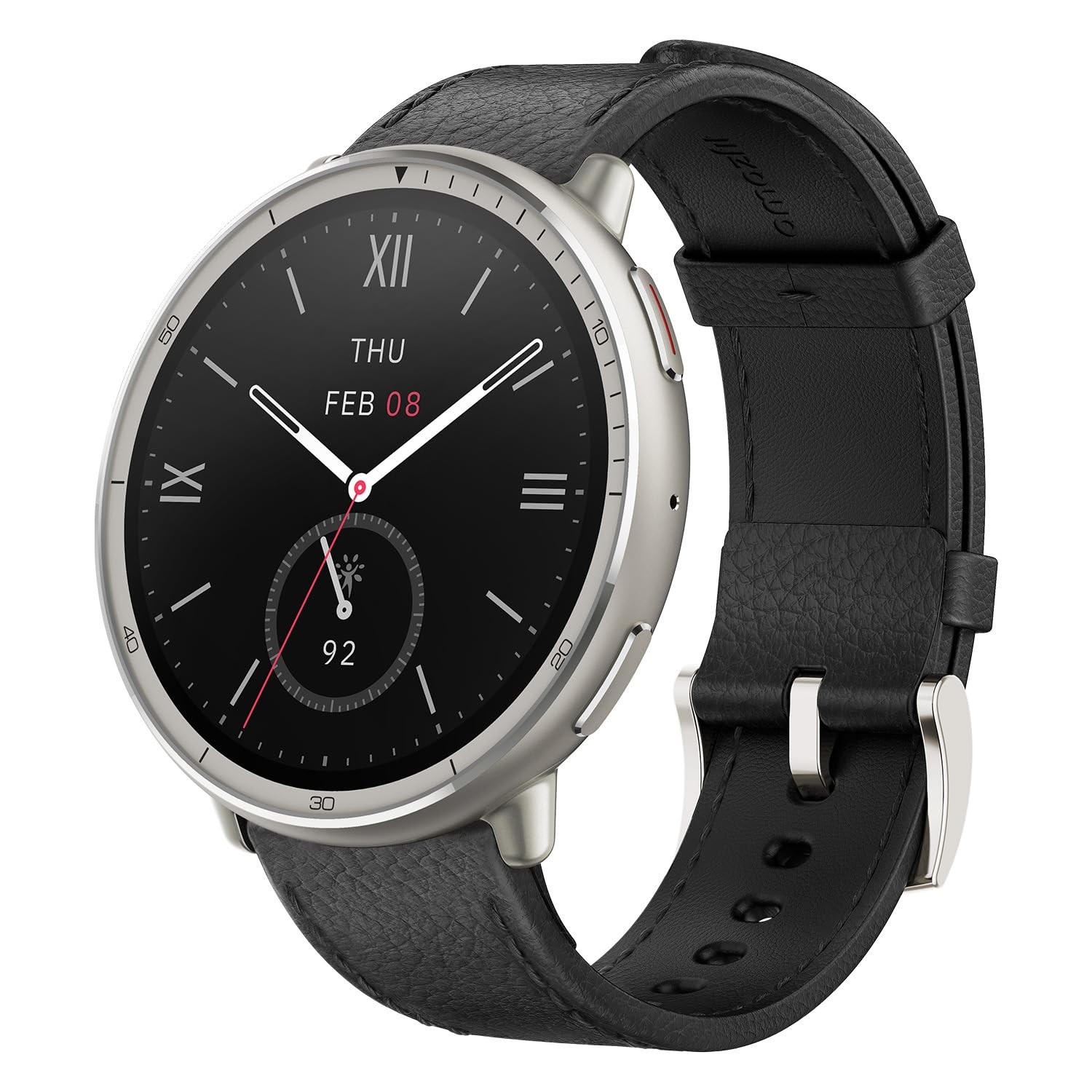 Amazfit Active 2 Premium Smart Watch Fitness 44mm, Black Leather –