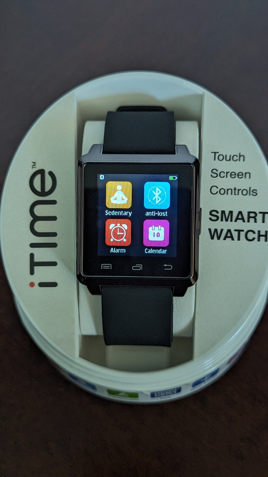 iTime Smart Watch Silicone Band Bronze Tone Case Touch Screen Android NIB