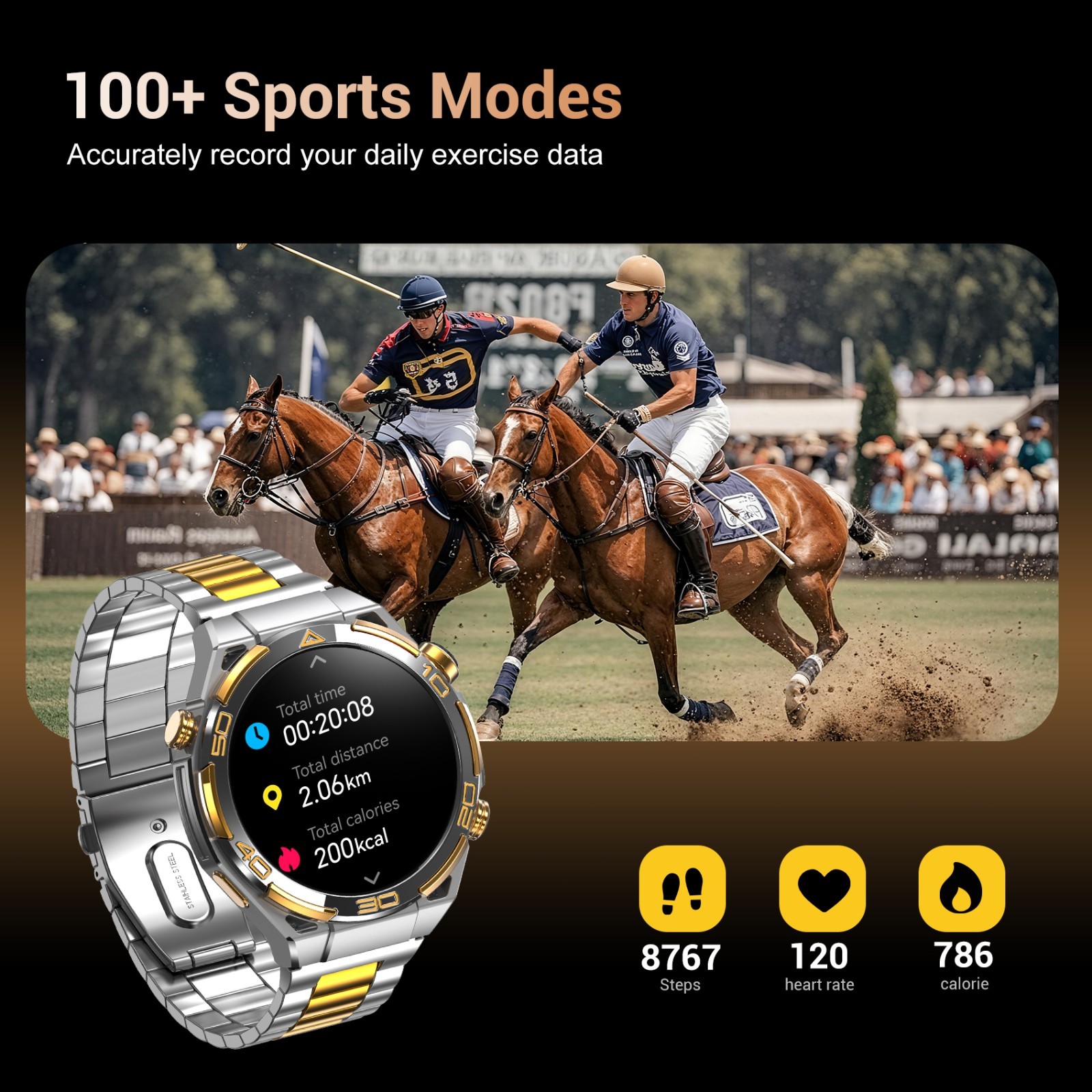 14K Gold Luxury Smart Watch Men with ChatGPT 1.43″ AMOLED Built-in GPS Flashligh