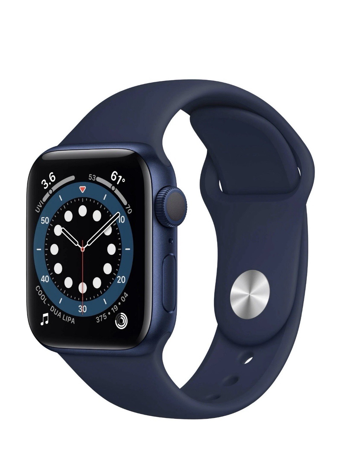 Apple Watch Series 6 44mm Aluminum Case with Deep Navy Sport Band Blue (2020)NEW